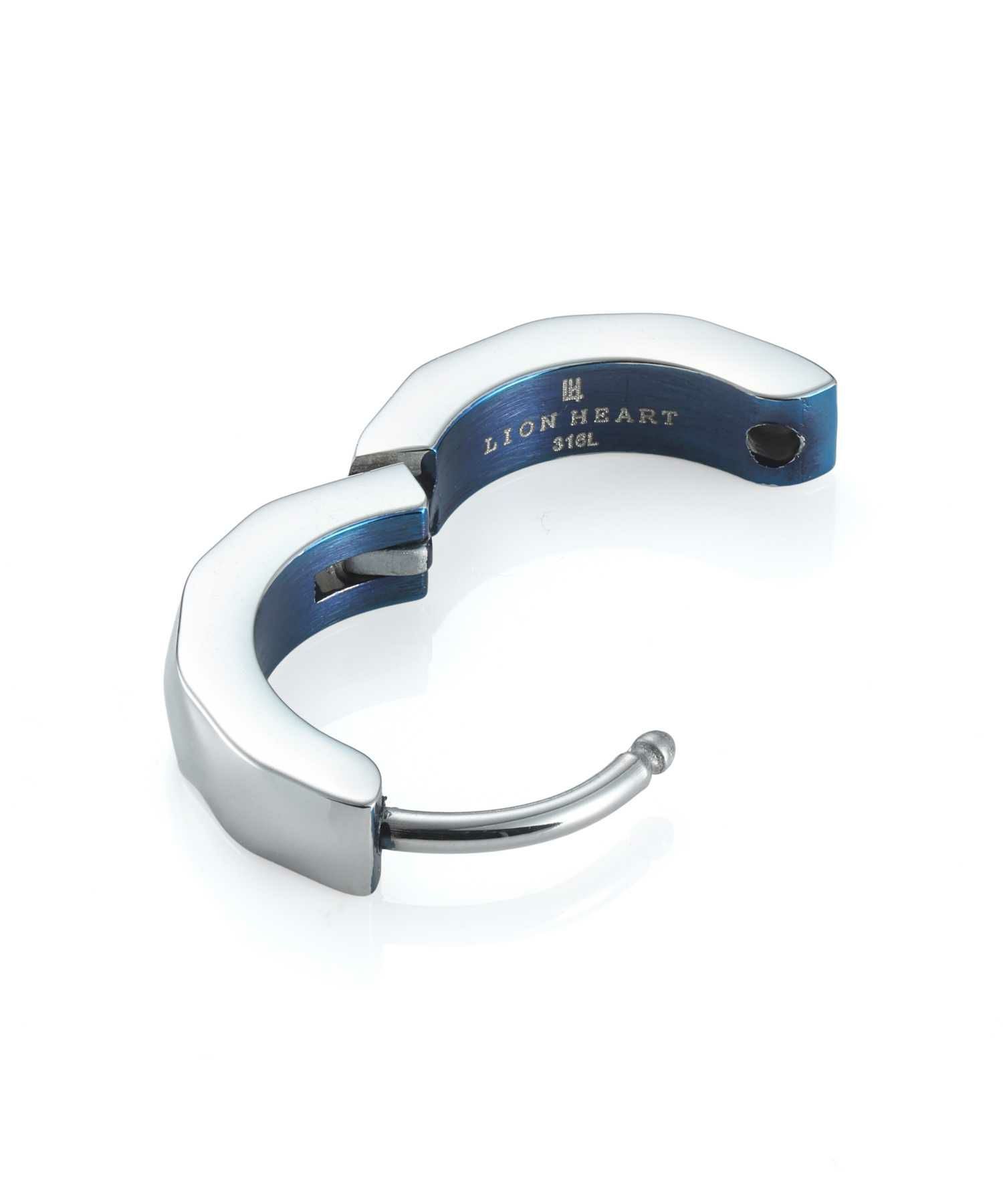 【WEB限定】カッティングフープピアス/シルバー×ブルー/サージカルステンレス316L（金属アレルギー対応）