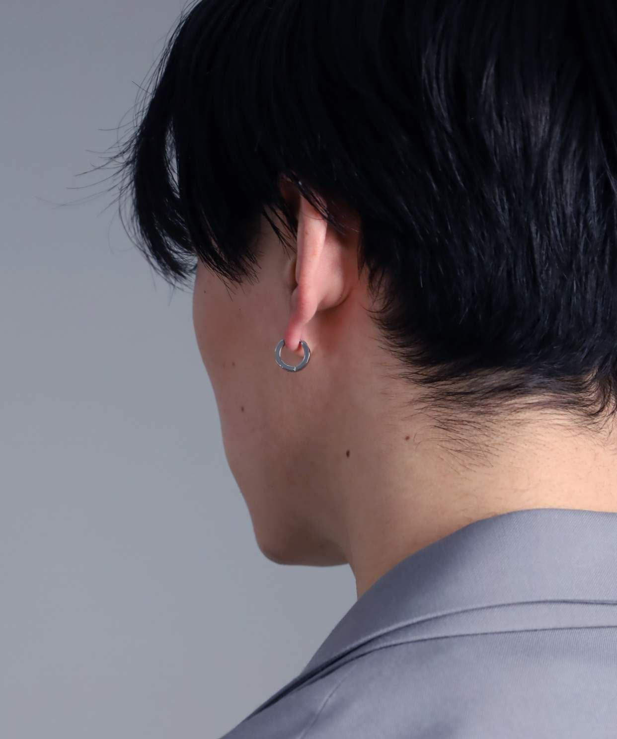 【WEB限定】カッティングフープピアス/シルバー×ピンクゴールド/サージカルステンレス316L（金属アレルギー対応）