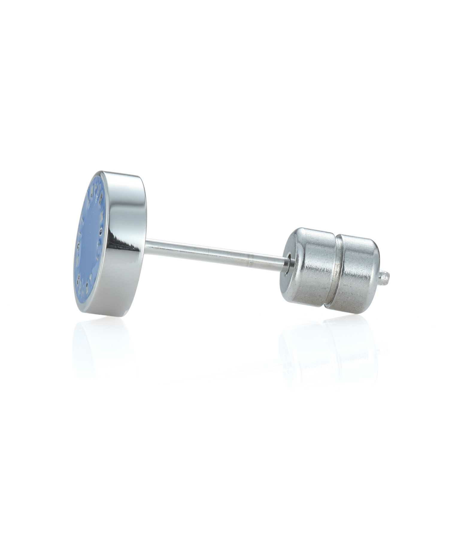 【WEB限定】サークルコインスタッズピアス/シルバー×ブルー/サージカルステンレス316L（金属アレルギー対応）