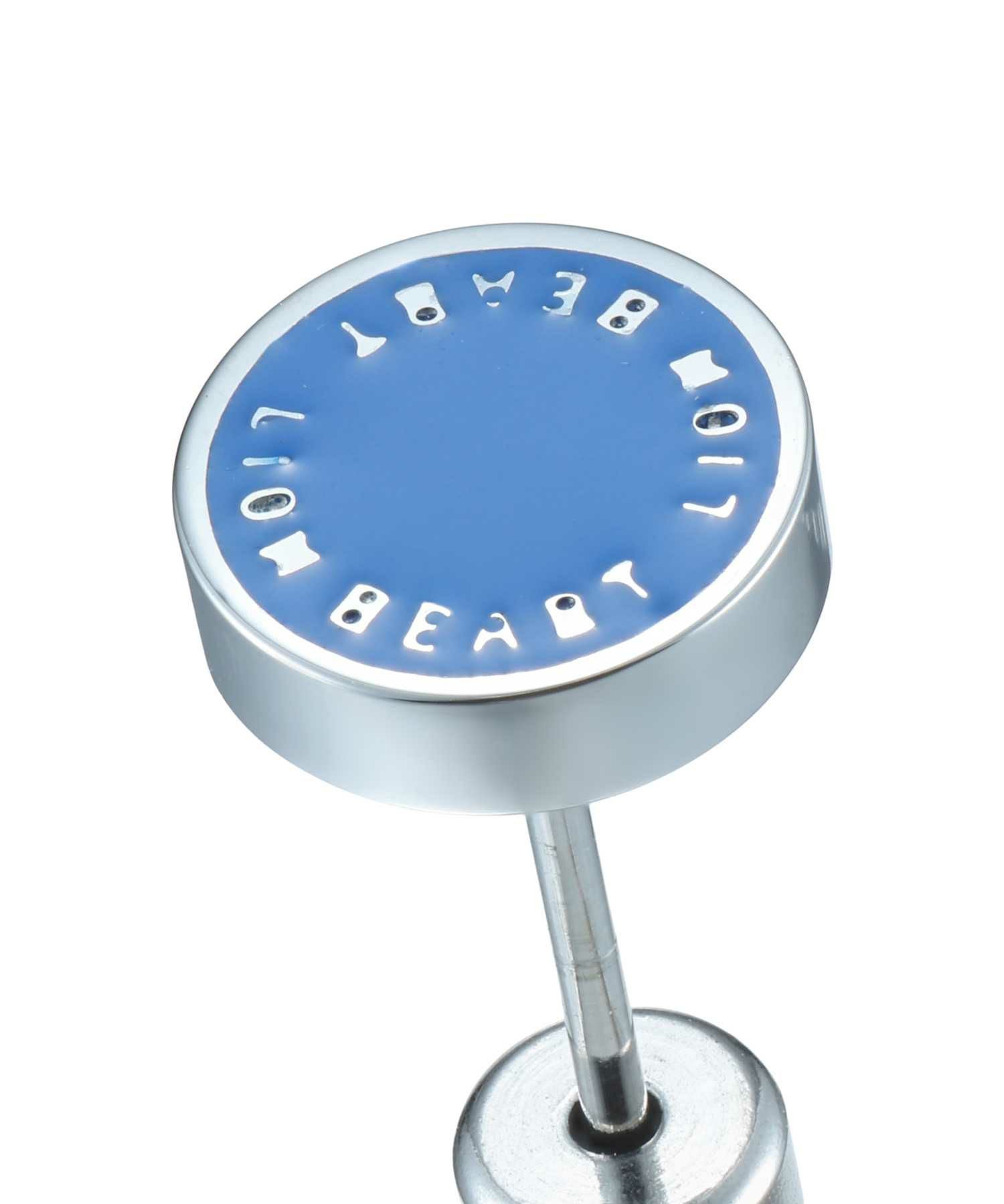 【WEB限定】サークルコインスタッズピアス/シルバー×ブルー/サージカルステンレス316L（金属アレルギー対応）