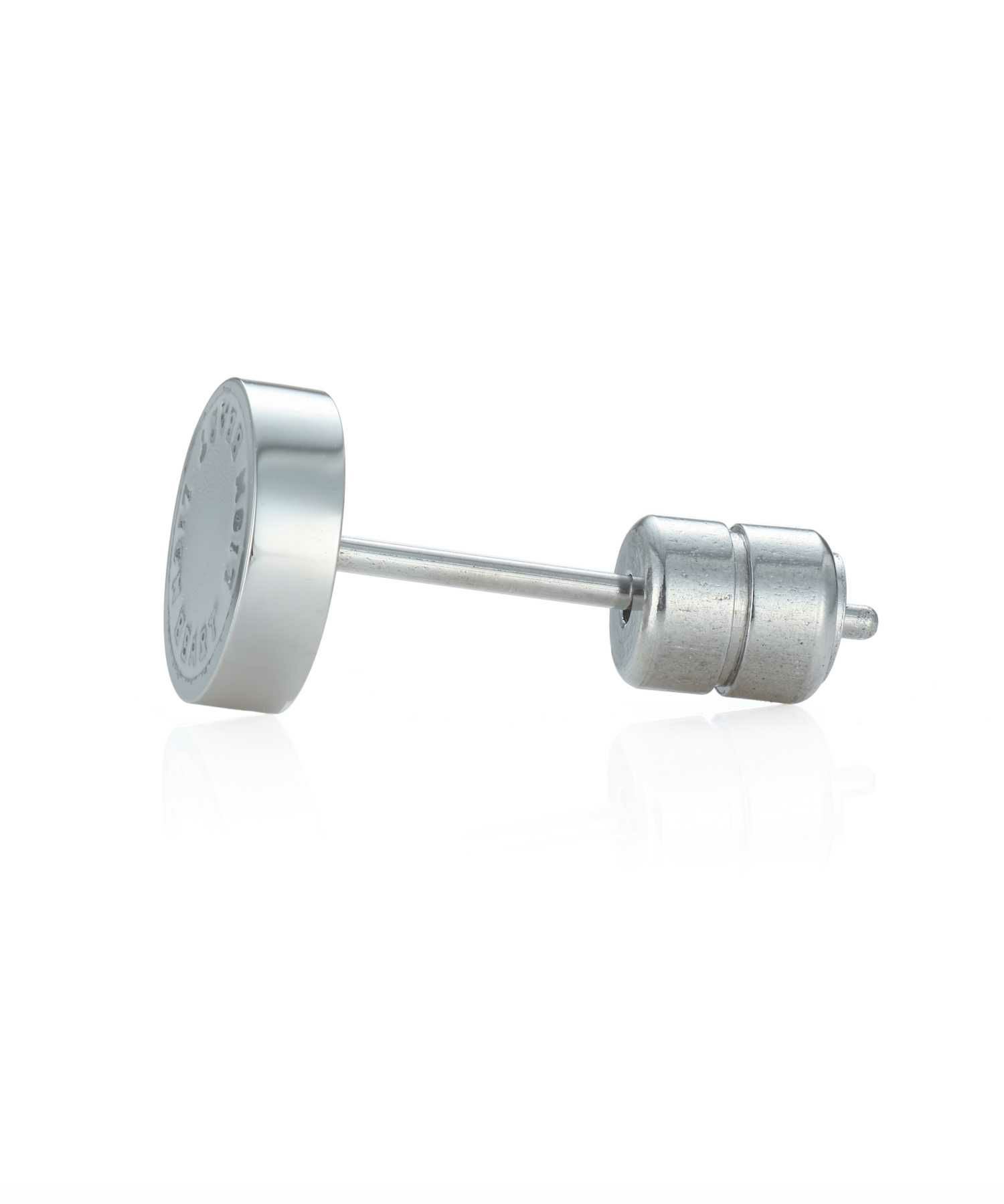 【WEB限定】サークルコインスタッズピアス/シルバー×グレー/サージカルステンレス316L（金属アレルギー対応）