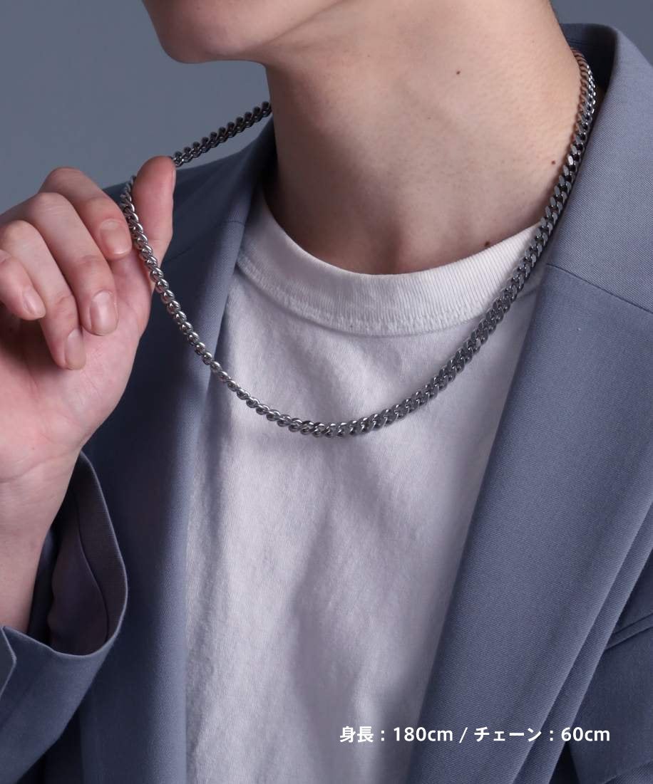 【WEB限定】ボリュームチェーンネックレス/カット喜平0.69cm/サージカルステンレス316L（金属アレルギー対応）