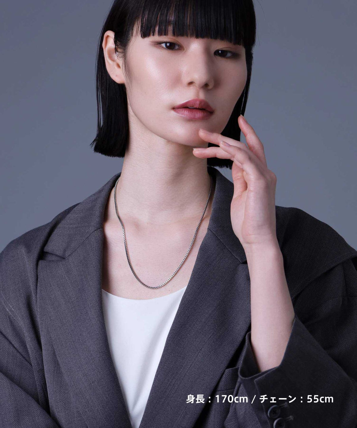 【WEB限定】slenderyチェーンネックレス/ベネチアンチェーン/シルバー/サージカルステンレス316L（金属アレルギー対応）