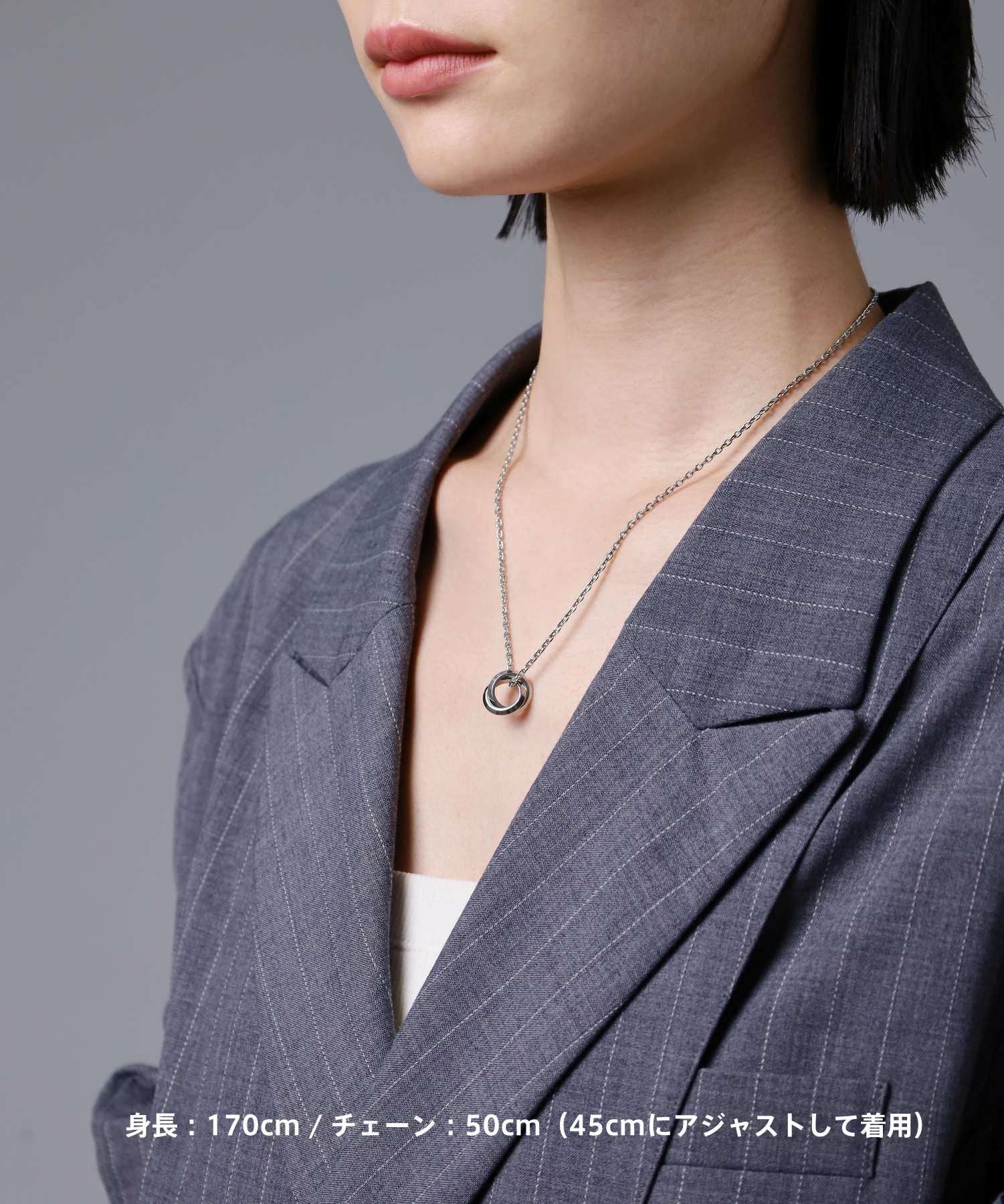 限定展開】“LH-1”エッジダブルリングネックレス（シルバー