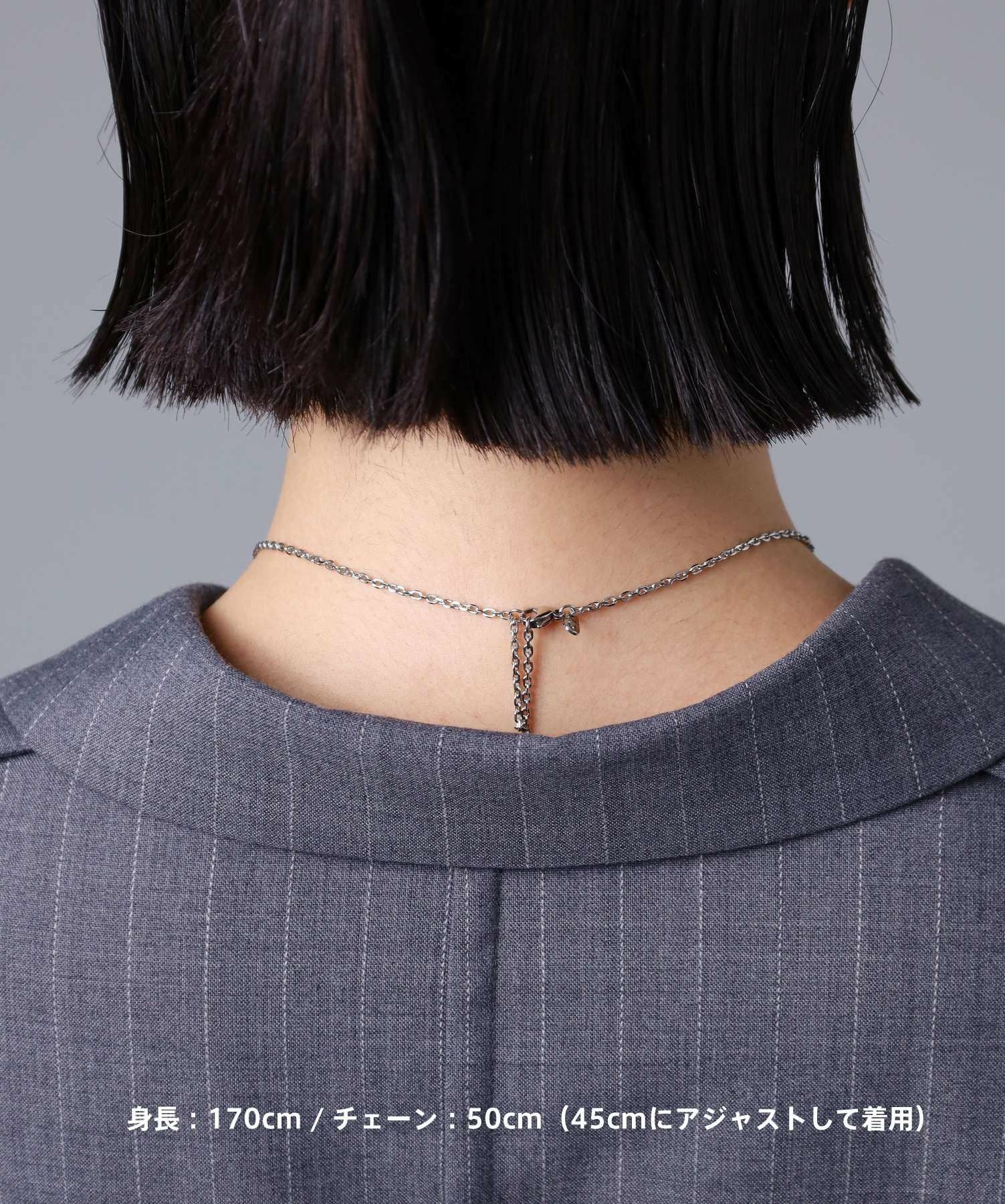 限定展開】“LH-1”エッジダブルリングネックレス（シルバー