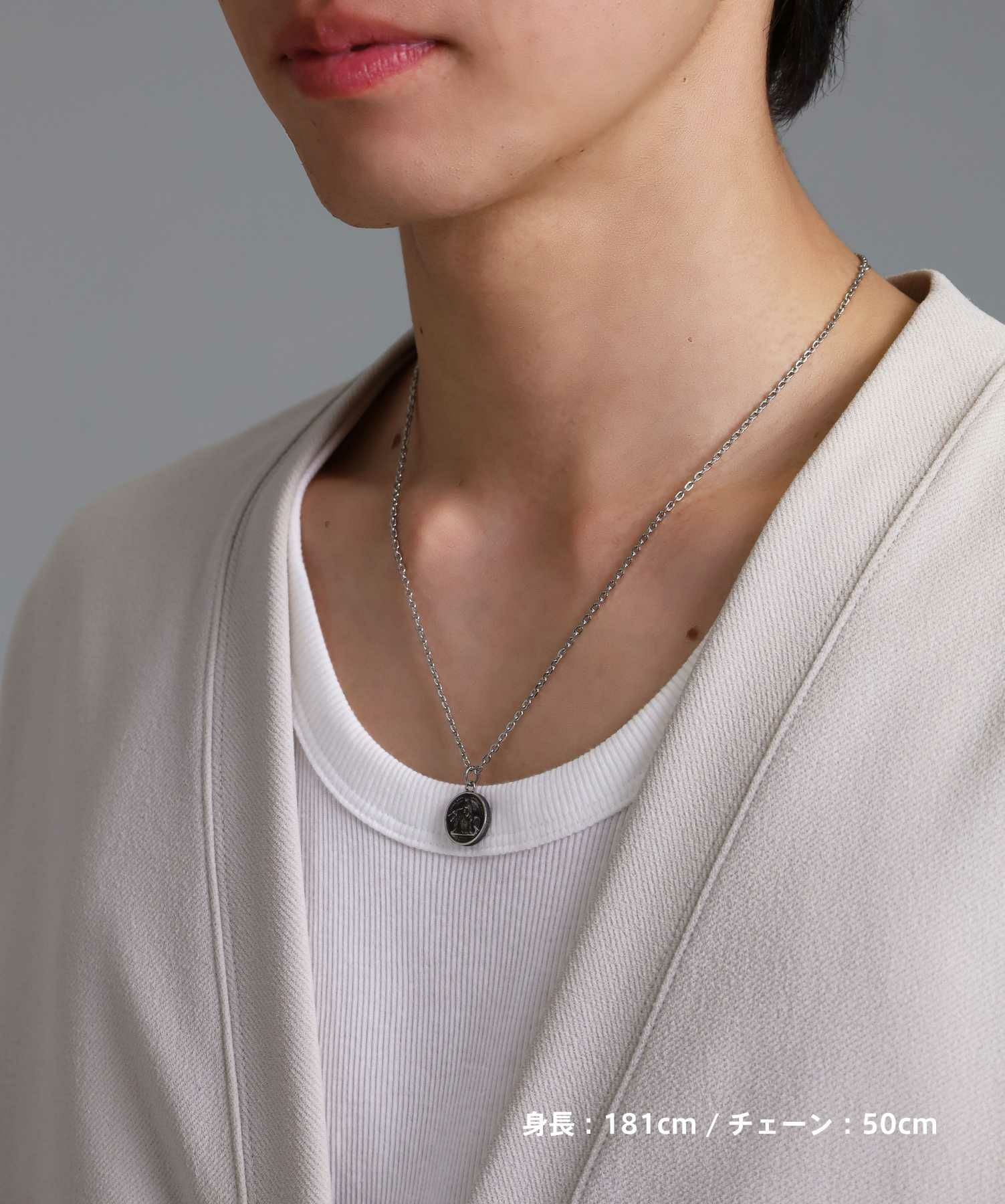 【WEB限定】ウナ＆ライオンコインネックレス/サージカルステンレス316L（金属アレルギー対応）