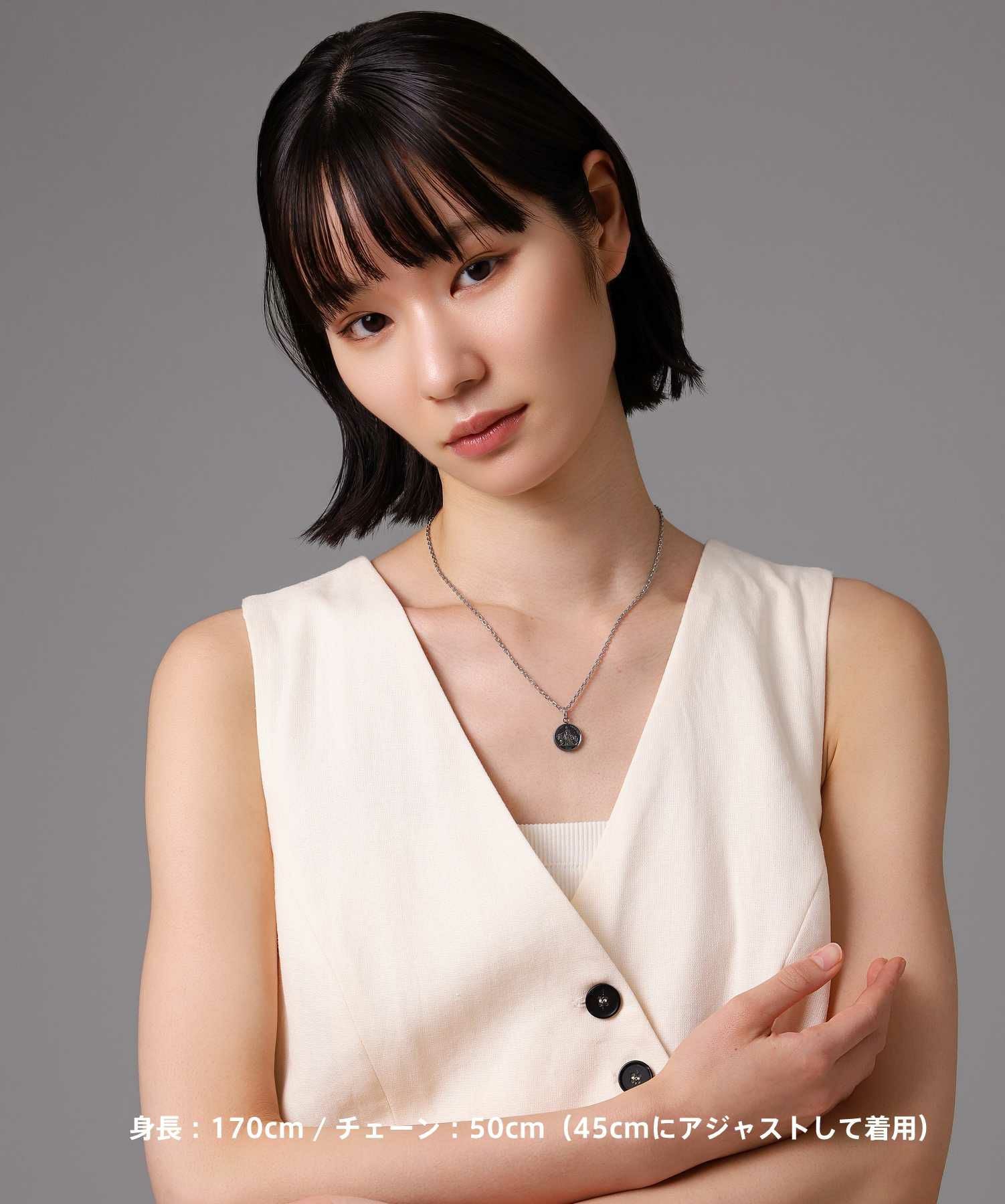 ルシアンペラフィネ ネックレス 美品 金属素材×レザー ヘンプ