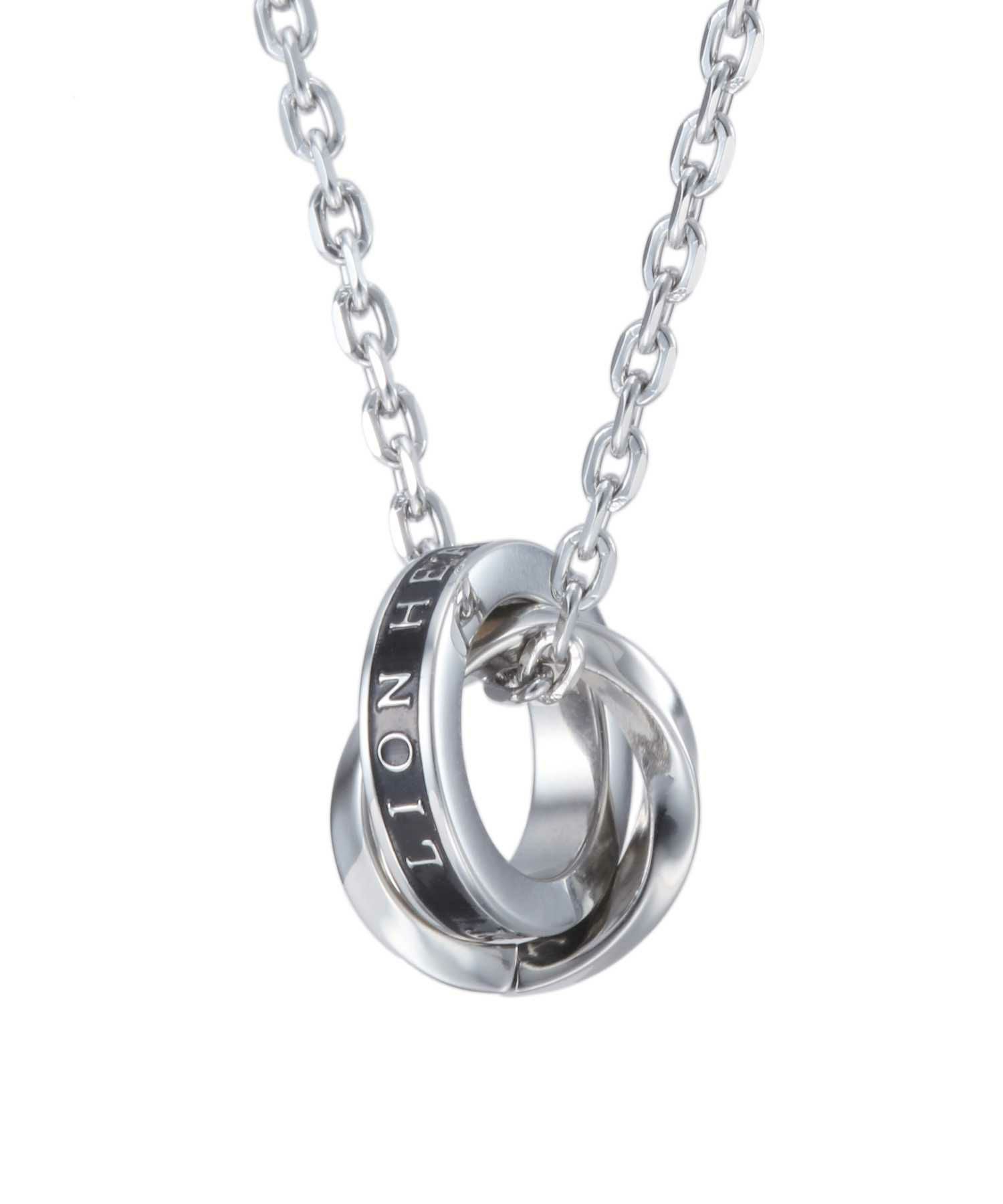 限定展開】“LH-1”ロゴダブルリングネックレス（シルバー×ブラック