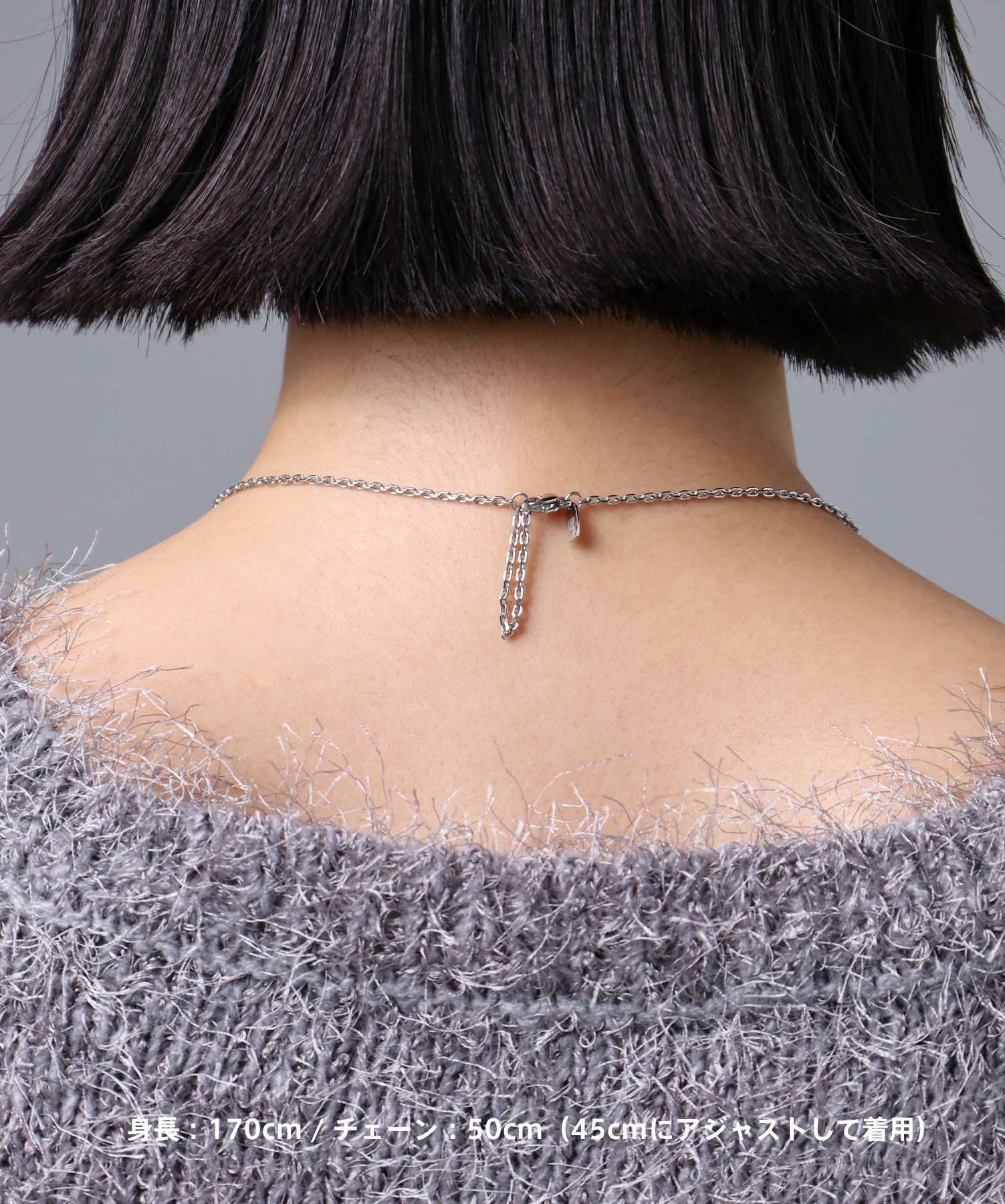 限定展開】“LH-1”ロゴダブルリングネックレス（シルバー×ブラック