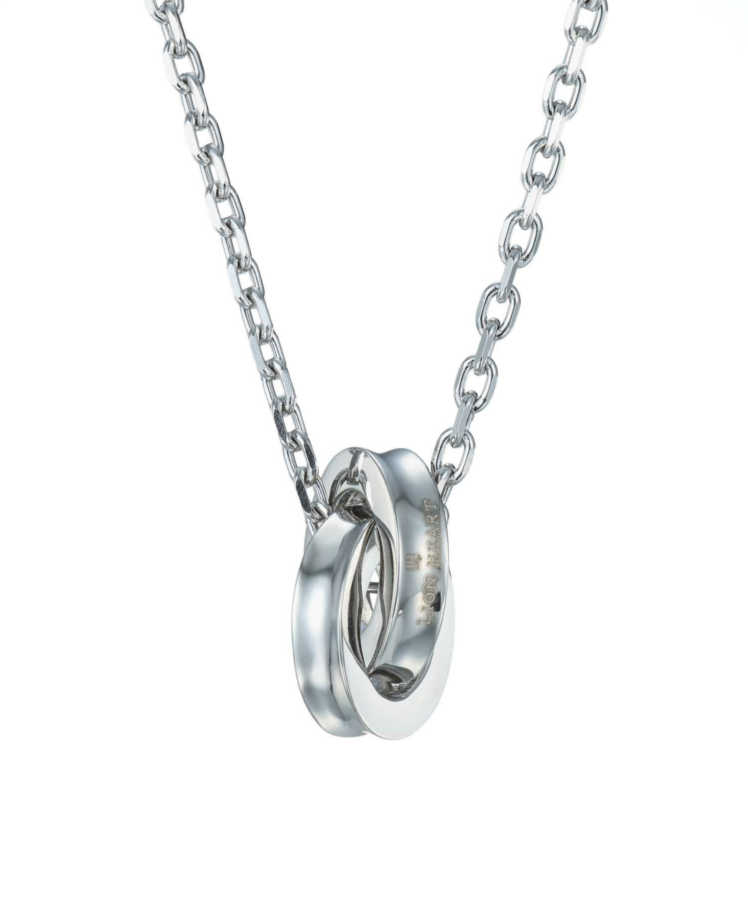 【WEB限定】リバースラウンドダブルリングネックレス/サージカルステンレス316L（金属アレルギー対応）