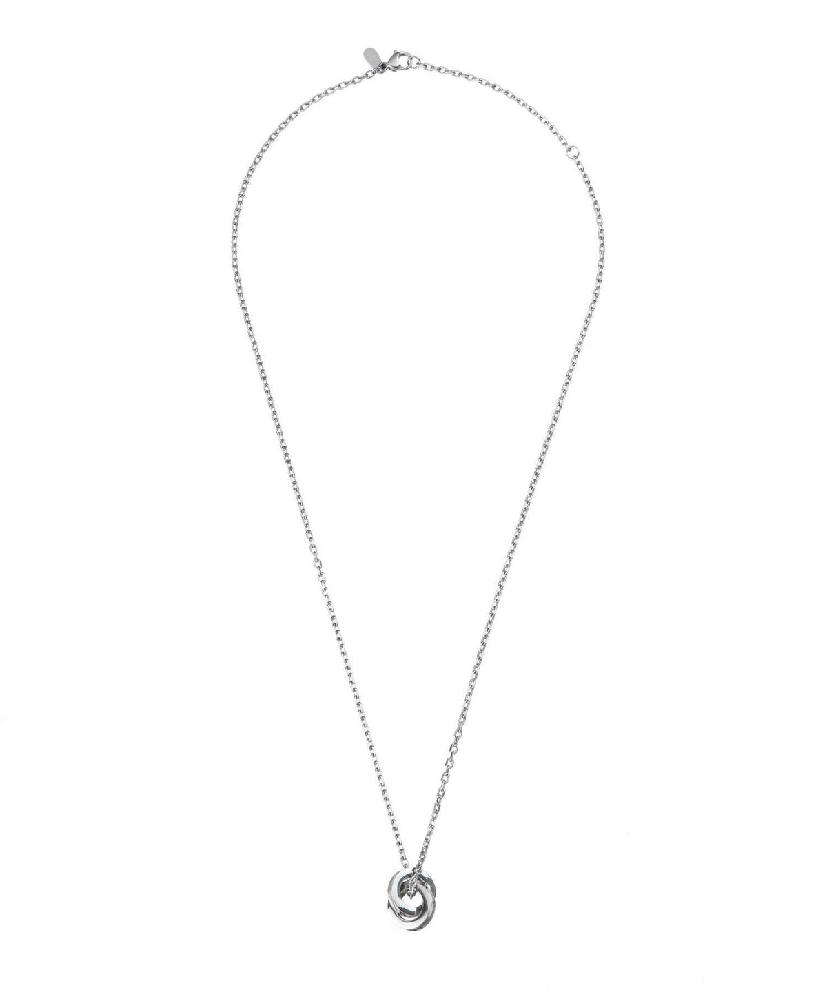 【WEB限定】リバースラウンドダブルリングネックレス/サージカルステンレス316L（金属アレルギー対応）