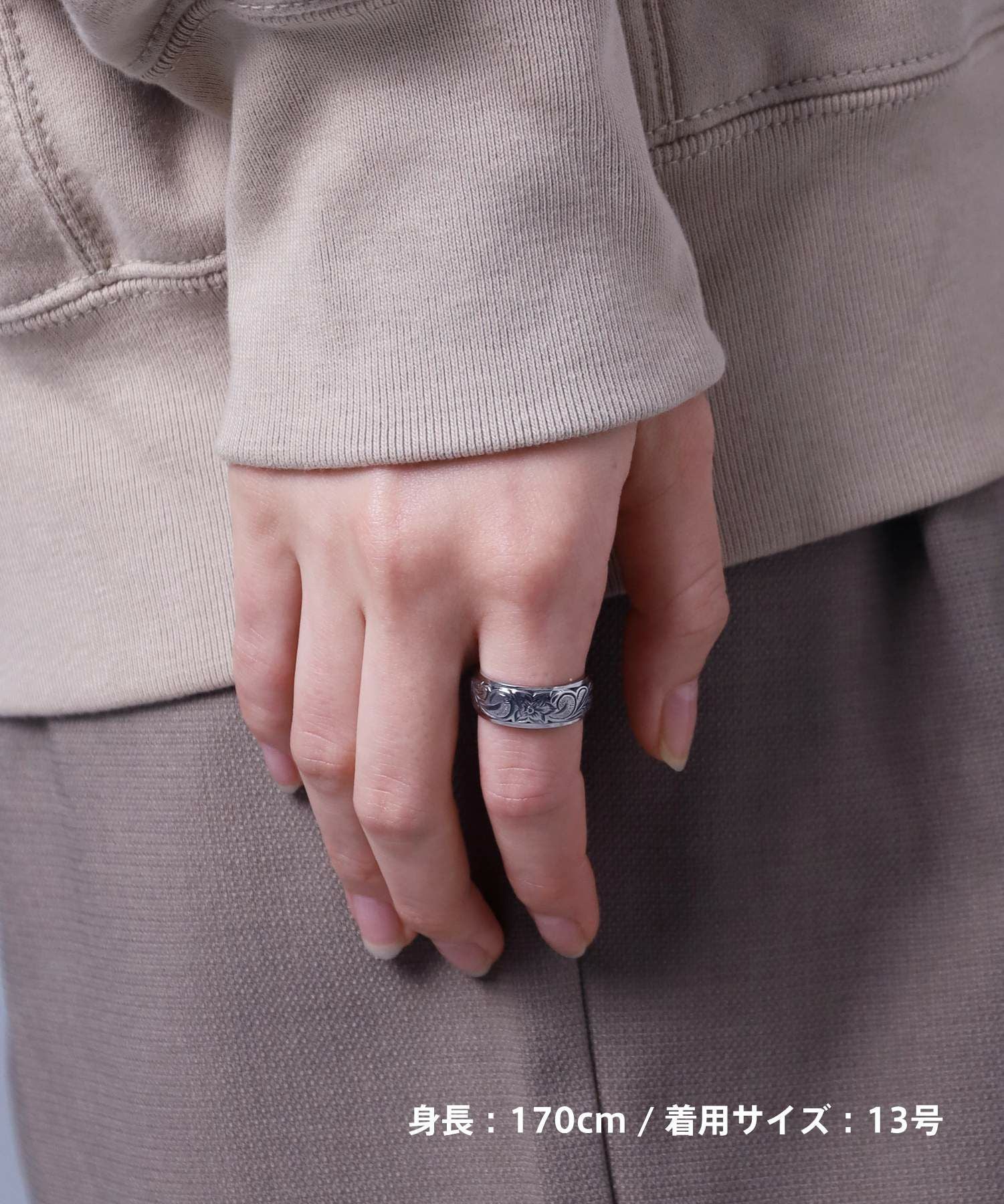 【限定展開】ワイドハワイアンリング/シルバー/サージカルステンレス316L（金属アレルギー対応）