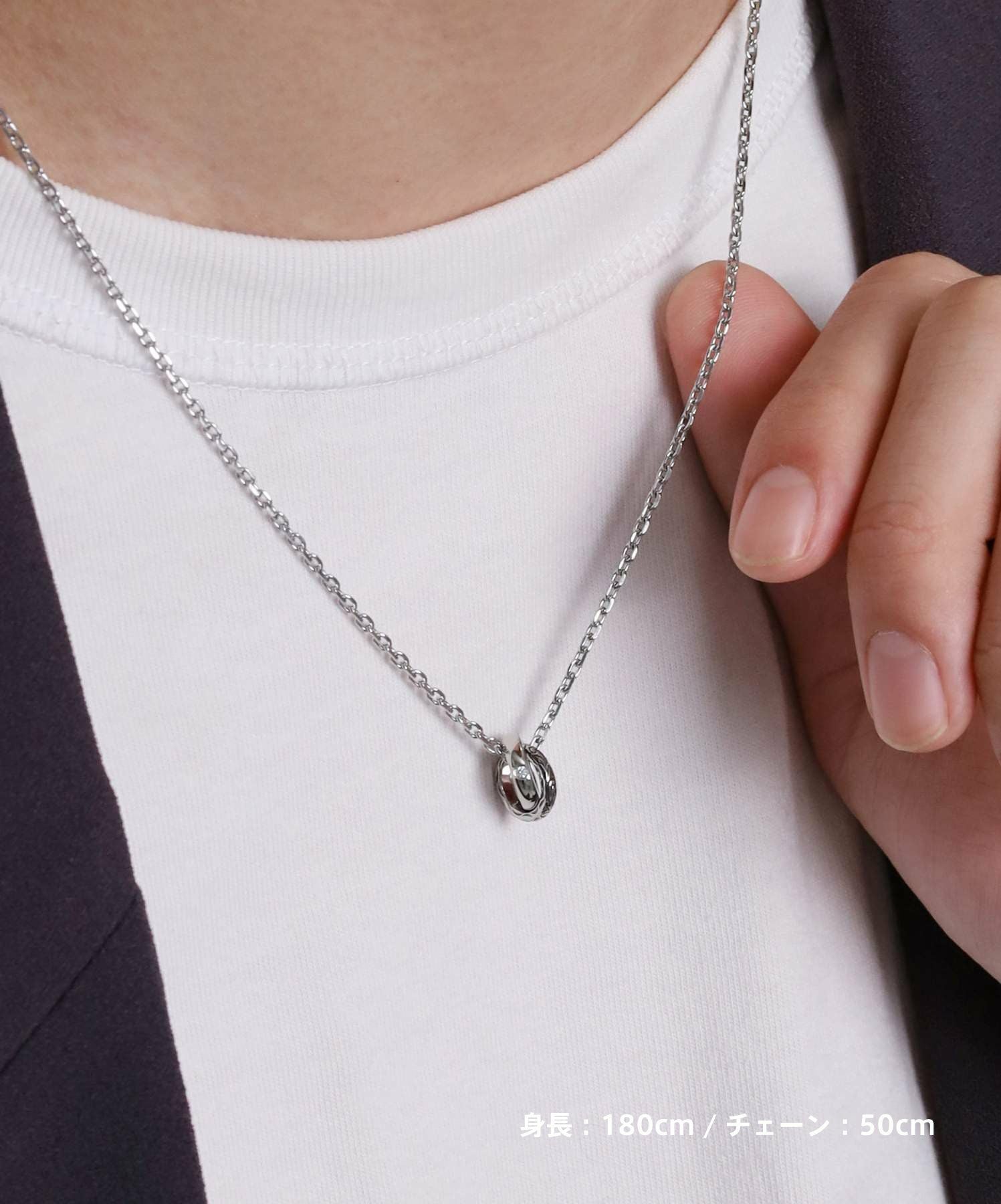 限定展開】“HAWAIIAN”ナチュラルダブルリングネックレス/サージカル