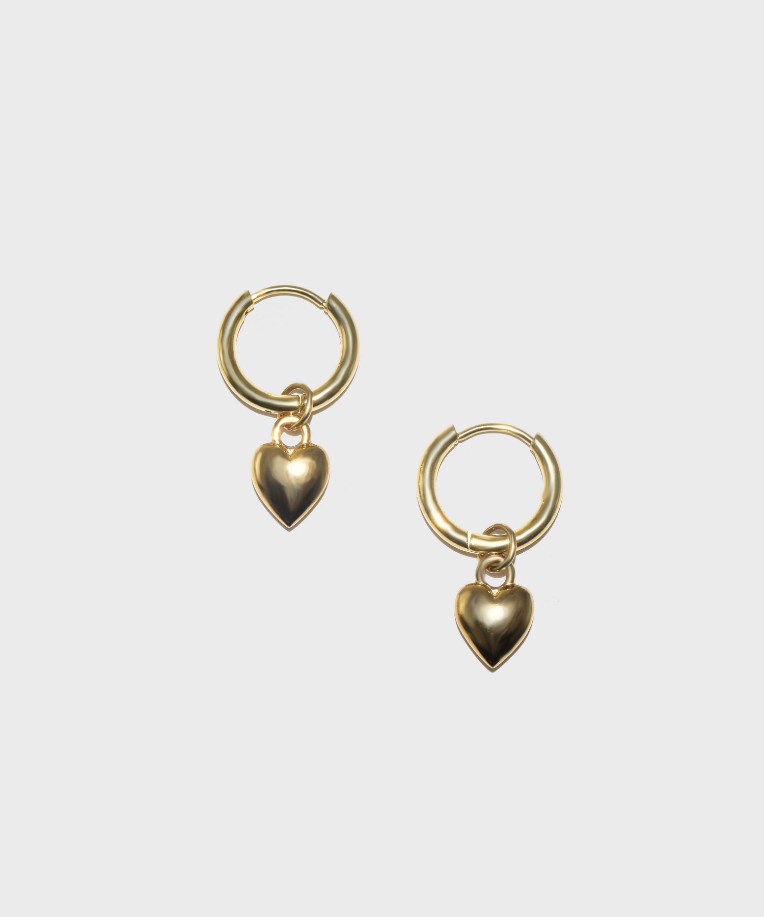 ゴールド レース模様 ロングピアス & ハート型フープピアス ドロップフープピアス/ハート/ゴールド/サージカルステンレス316L