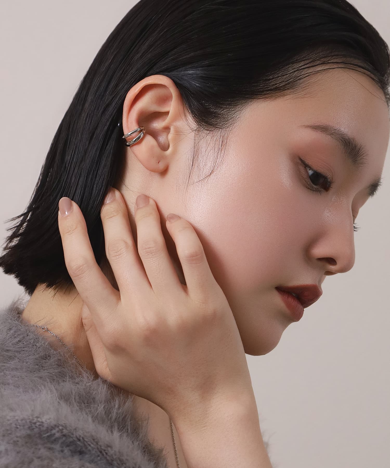 アクアダブルイヤーカフ/シルバー/サージカルステンレス316L | LION