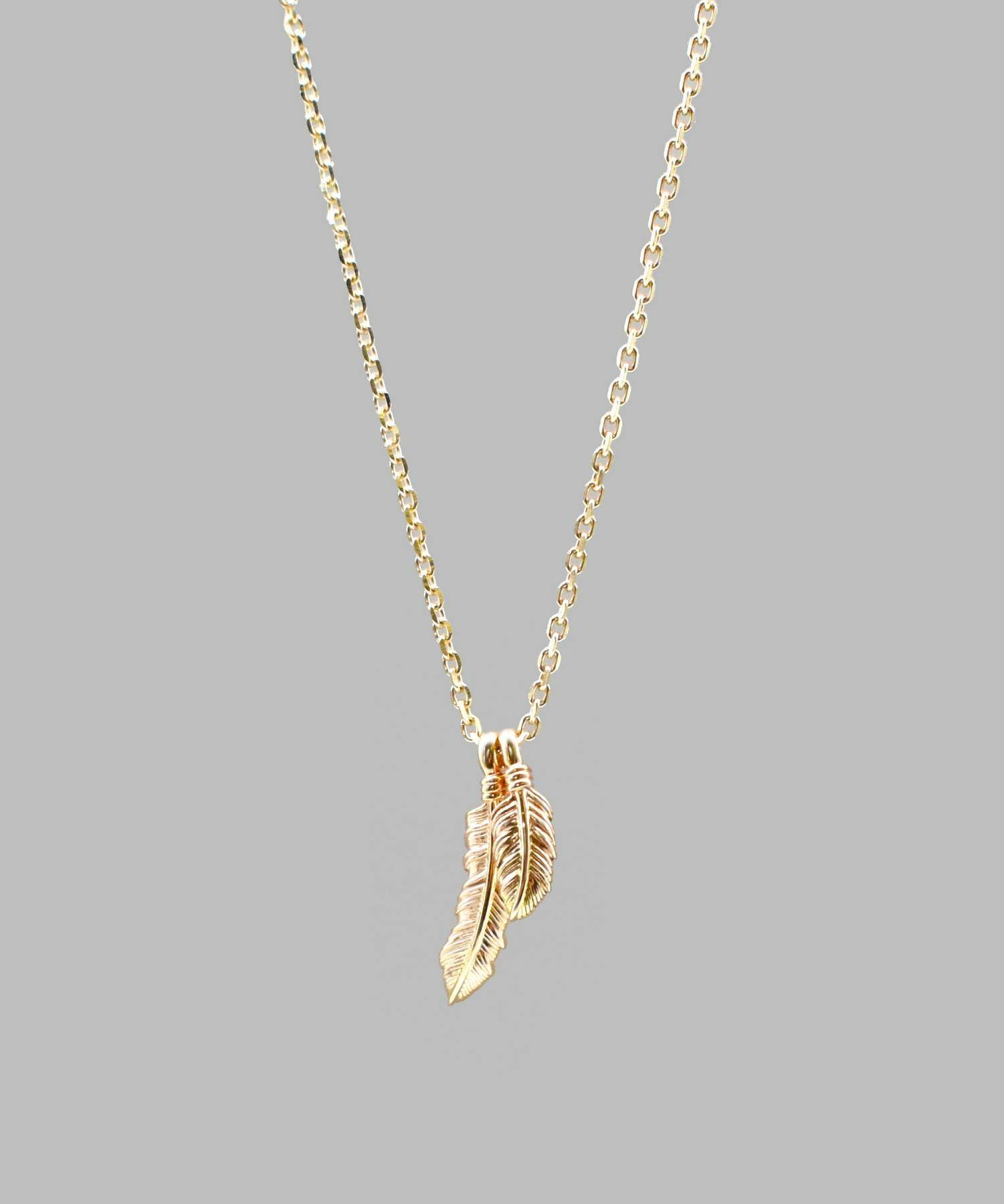 ツインフェザープチネックレス/K10ゴールド | LION HEART STORE