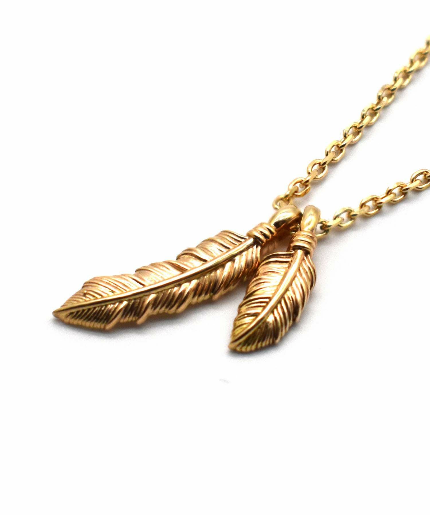 ツインフェザープチネックレス/K10ゴールド | LION HEART STORE