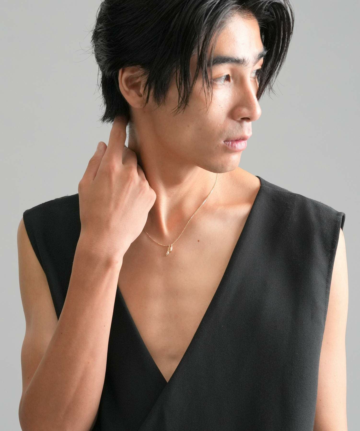 ツインフェザープチネックレス/K10ゴールド | LION HEART STORE