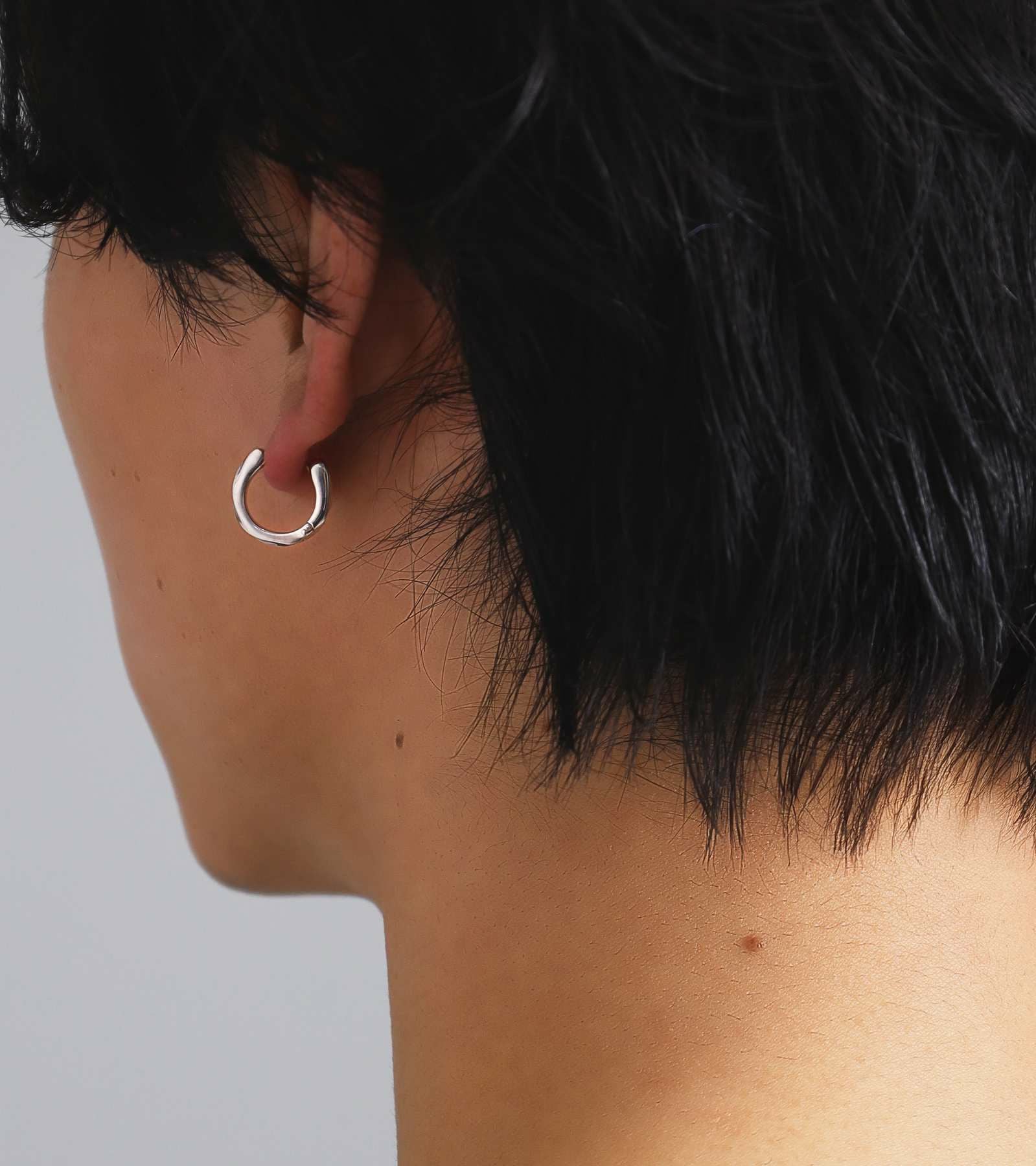 for Gift”クラッチピアス（ツイストテクスチャー/シルバー/M SIZE