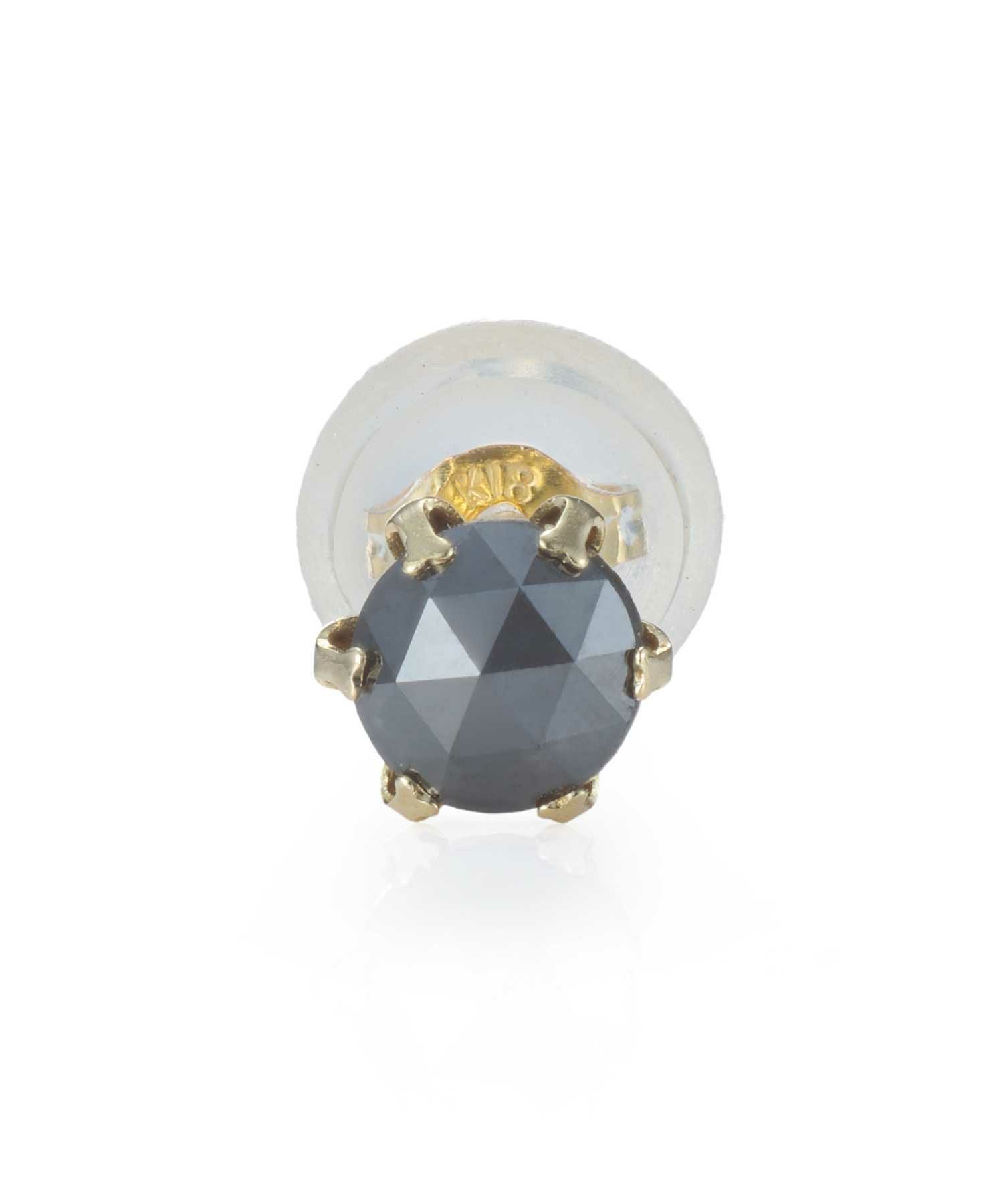 ブラックダイヤモンドピアス/Mサイズ/K18ゴールド