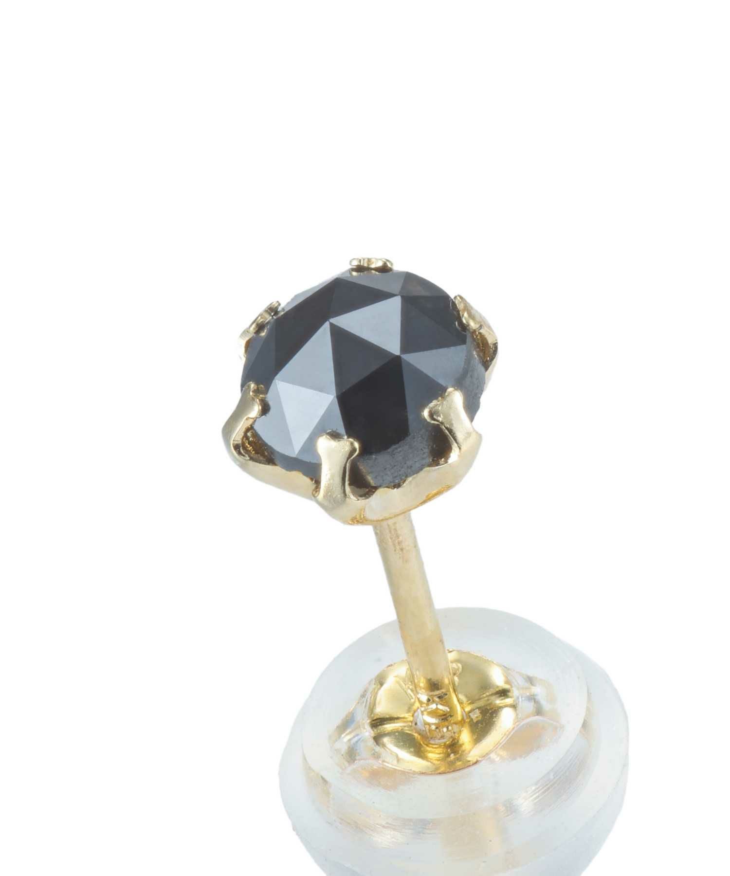 ブラックダイヤモンドピアス/Mサイズ/K18ゴールド