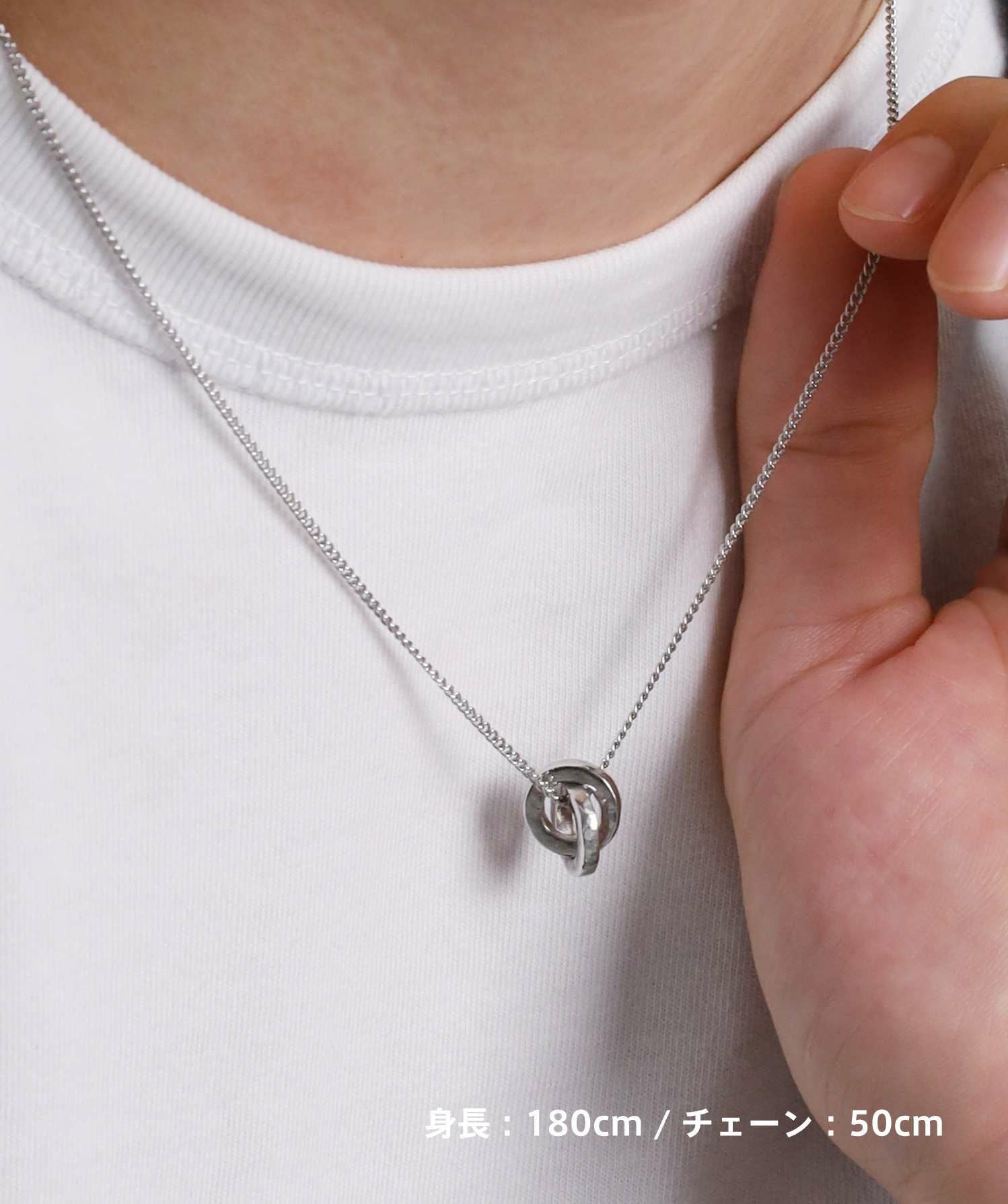 限定展開】“LH-1”eraスクエアダブルリングペアネックレス/ダイヤモンド