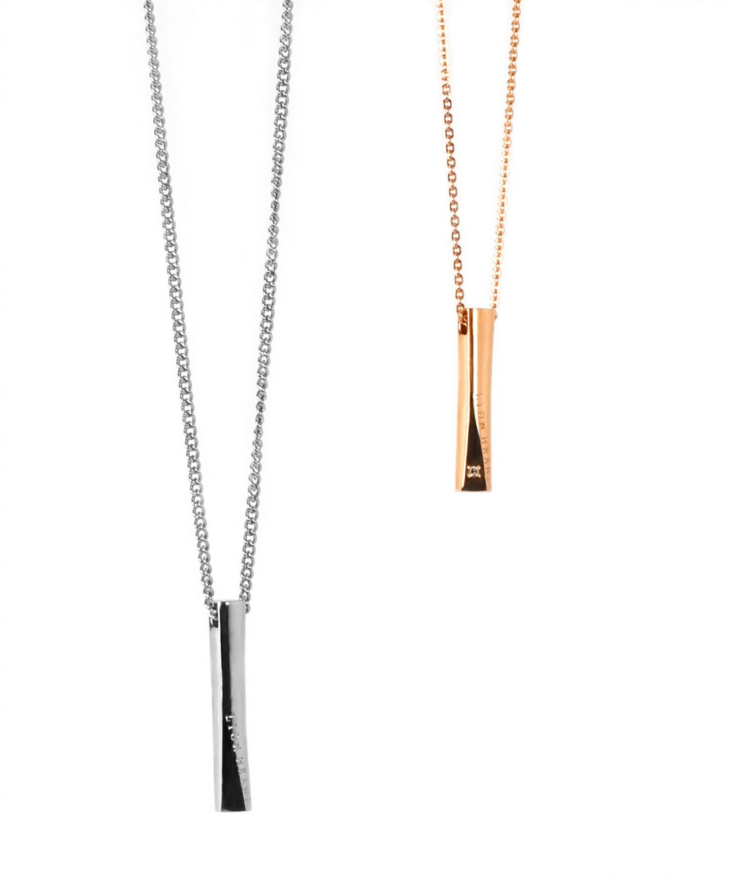 プリズムペアネックレス/ダイヤモンド&サージカルステンレス316L