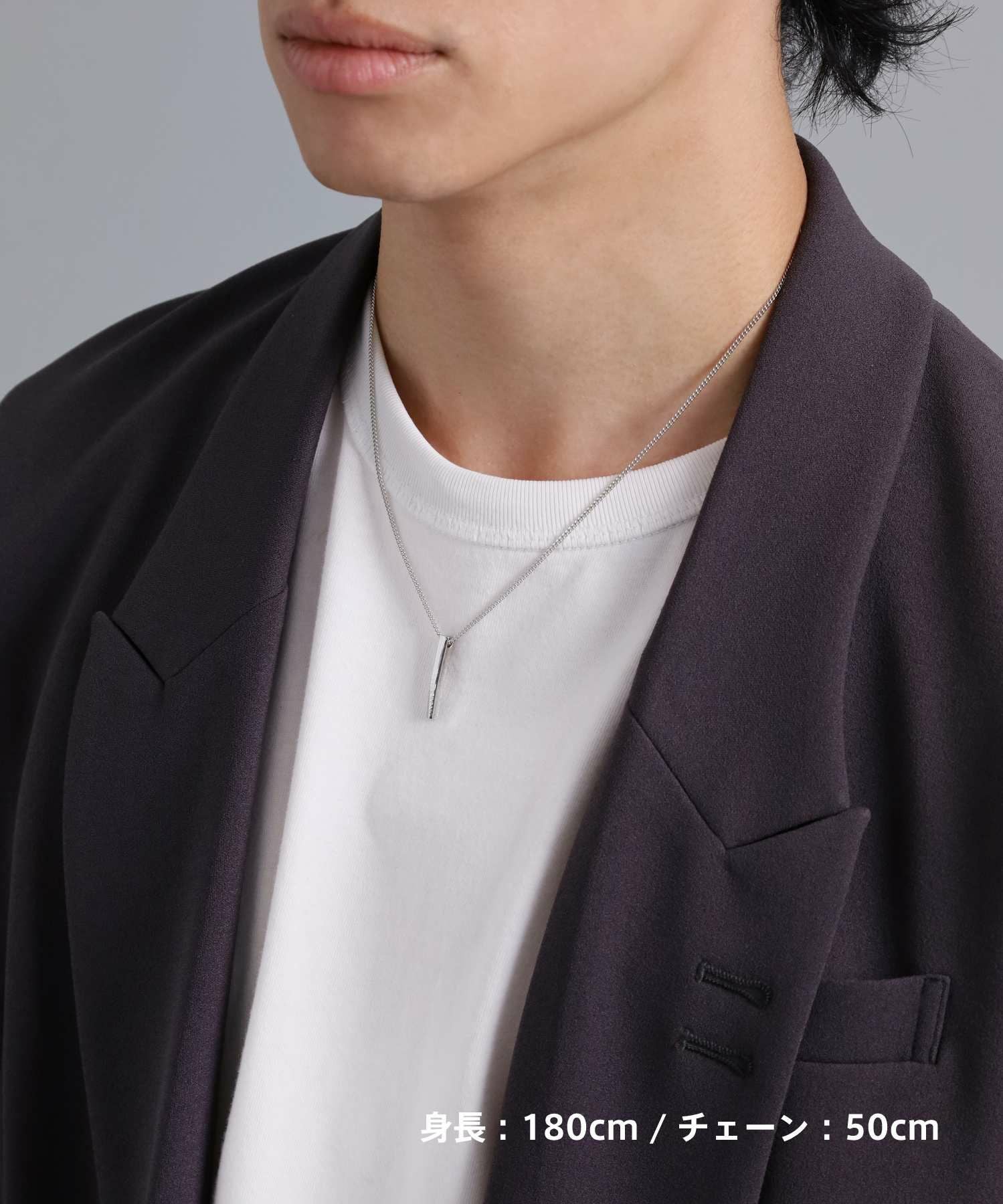 プリズムペアネックレス/ダイヤモンド&サージカルステンレス316L