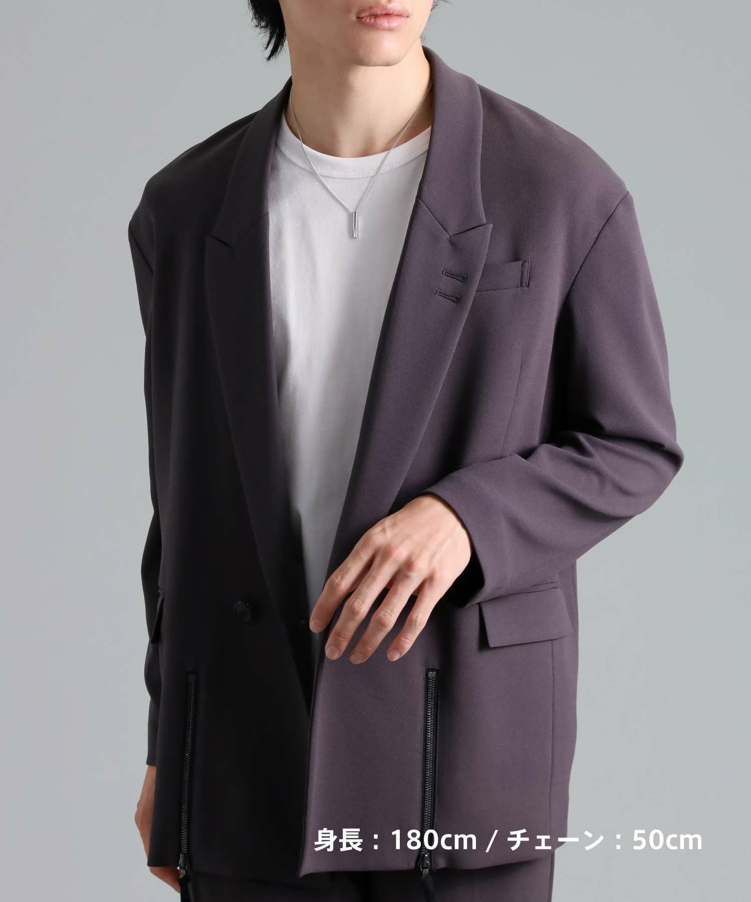 プリズムペアネックレス/ダイヤモンド&サージカルステンレス316L