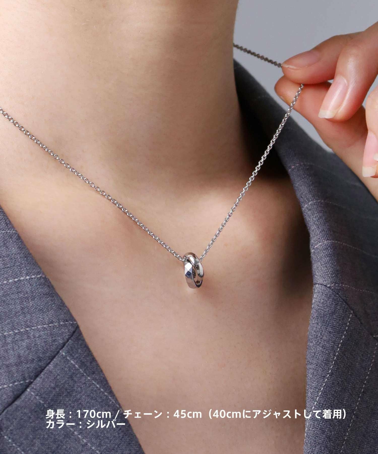 限定展開】“LH-1”スタッドダブルリングネックレス/サージカル