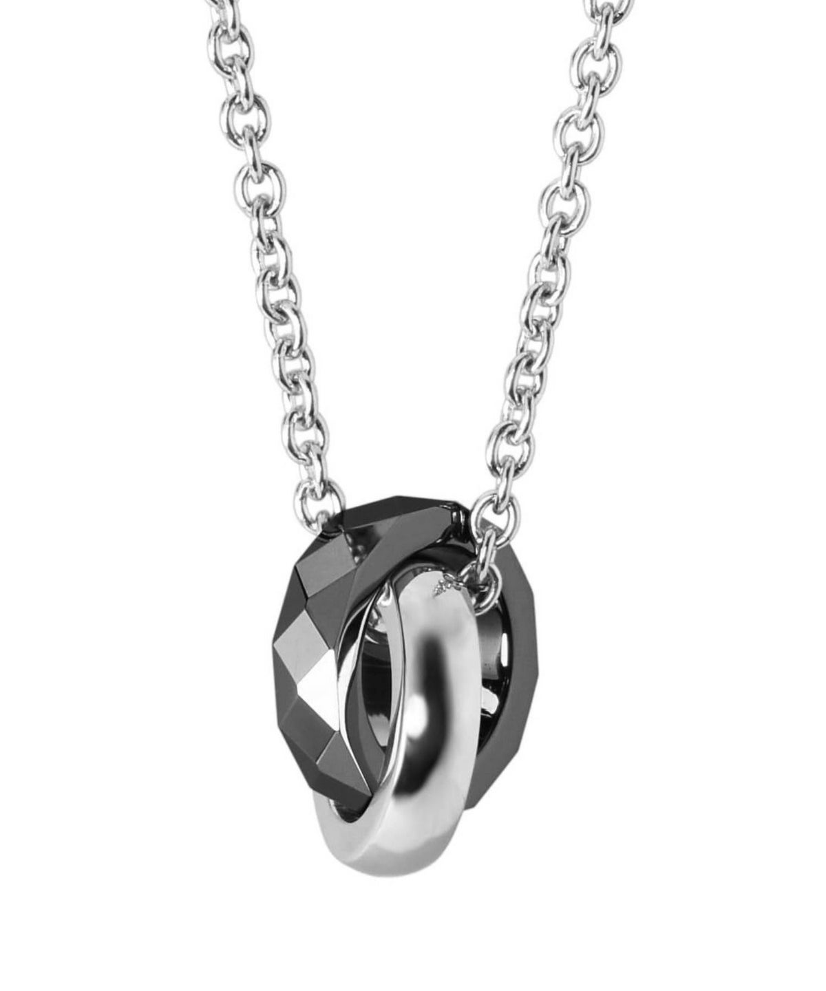 スタッドダブルリングネックレス/サージカルステンレス316L（金属アレルギー対応）