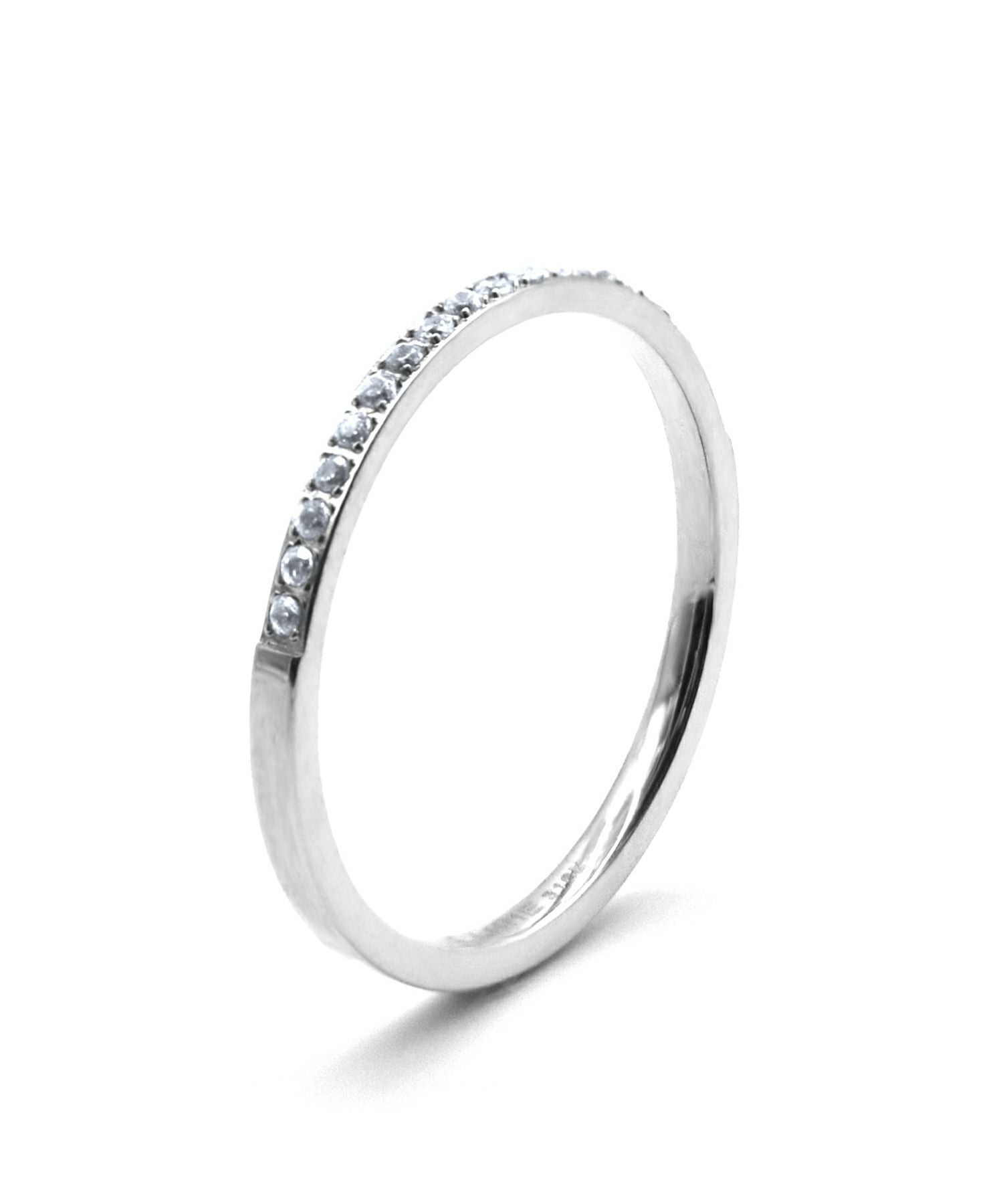 ハーフエタニティリング/ジルコニア/シルバー/サージカルステンレス