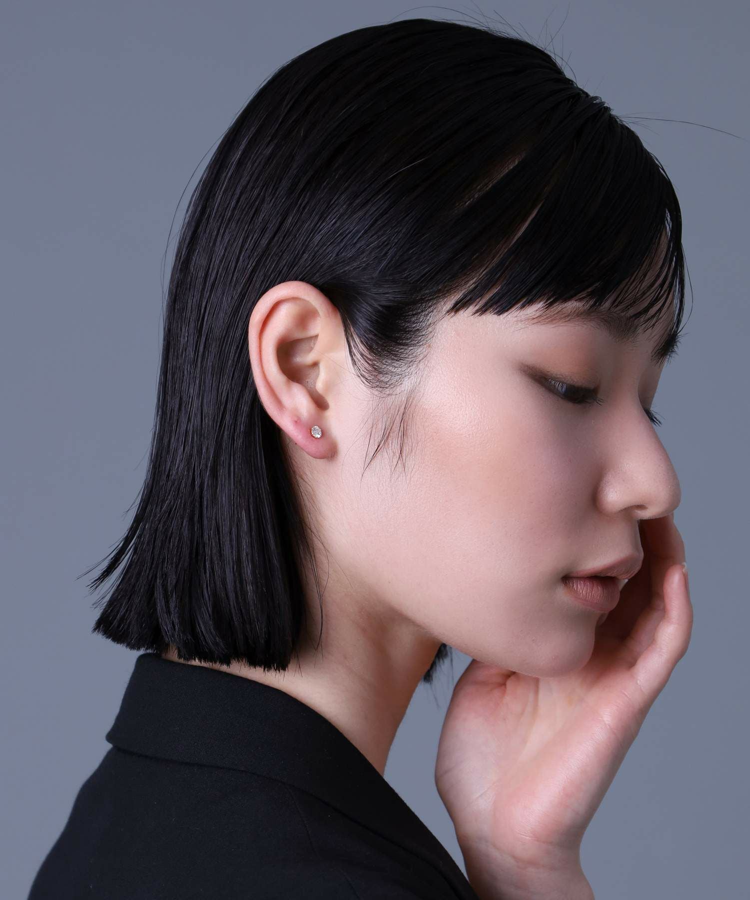 Petite Modern”ダイヤモンドピアス（Mサイズ/0.25CT）/K18ゴールド