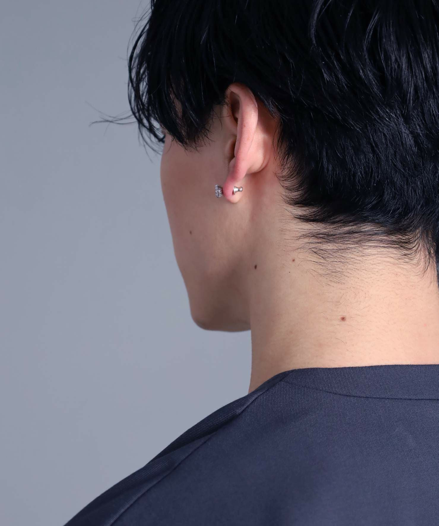 for Gift”スタッズピアス(スケルトンロゴ⁄クリアジルコニア
