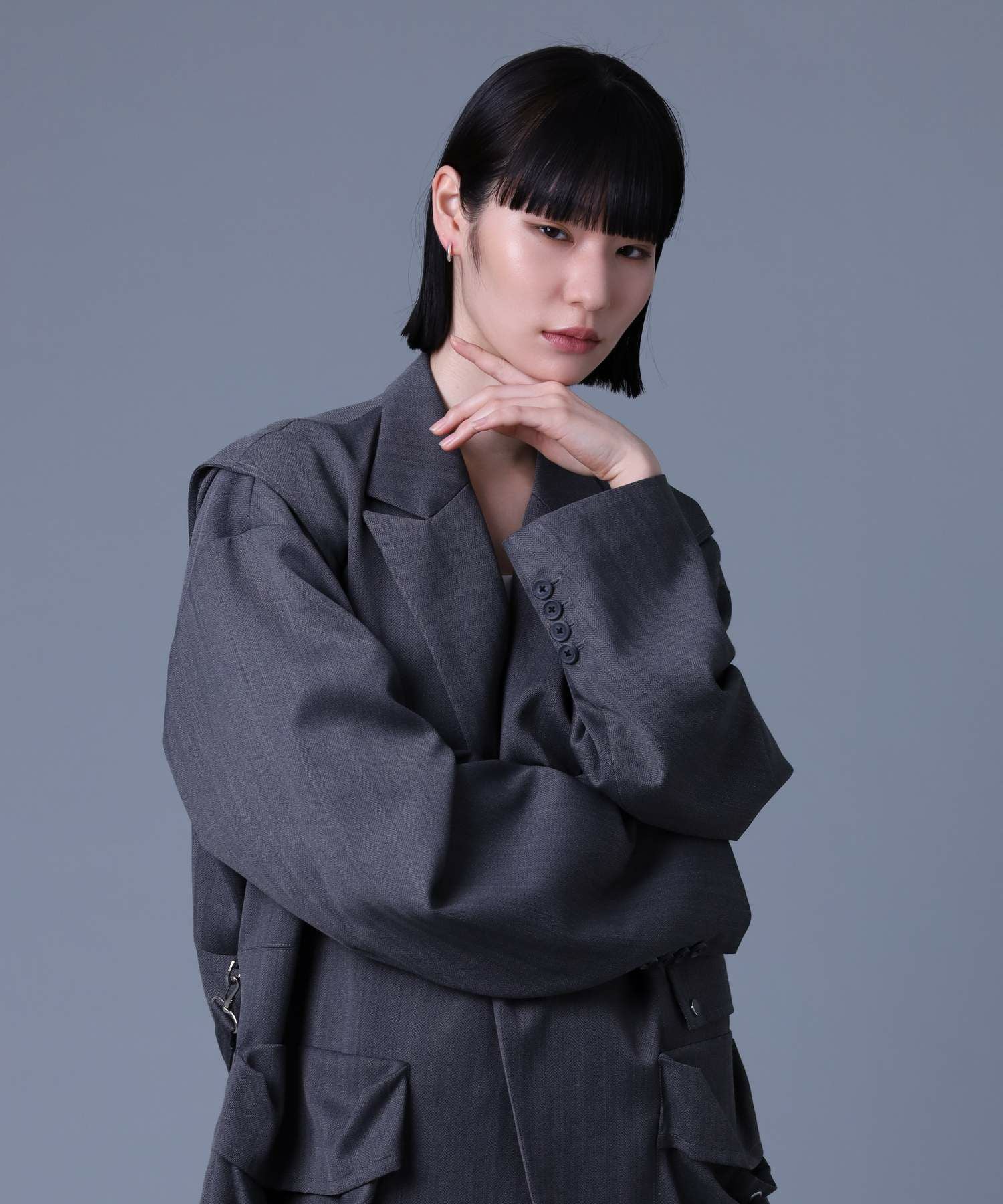 クラッチピアス/インサイドストーン/クリアジルコニア/シルバー925