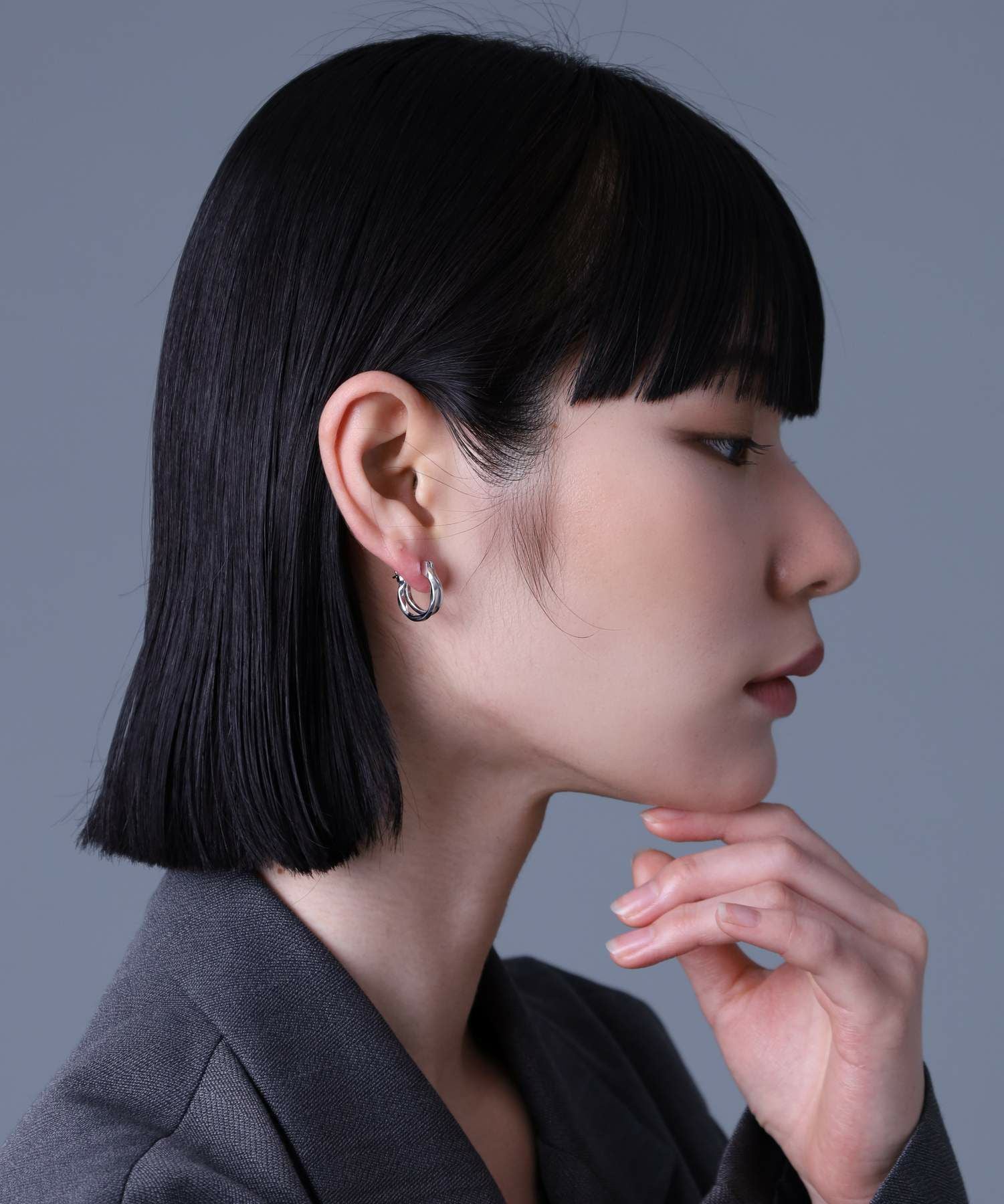 クロッシングピアス/overlapping twist/シルバー925