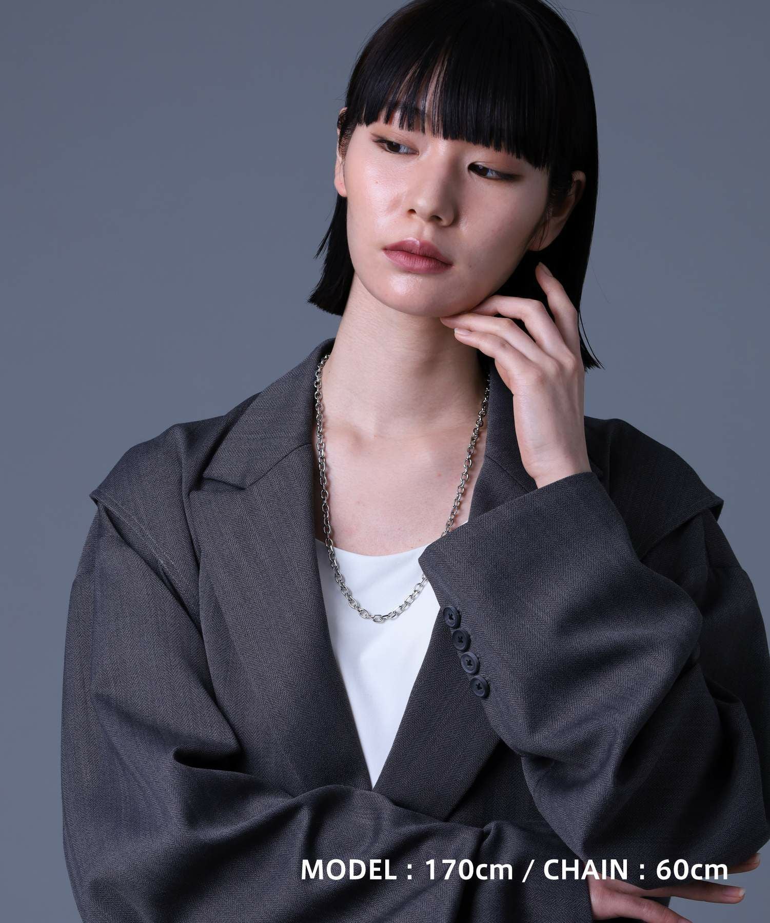 限定展開】ボリュームチェーンネックレス/カットアズキ0.56cm
