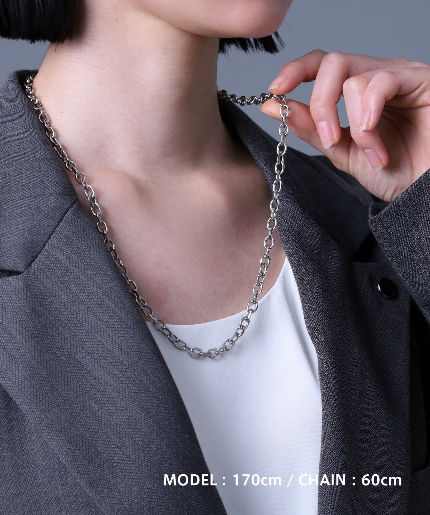 限定展開】ボリュームチェーンネックレス/カットアズキ0.56cm