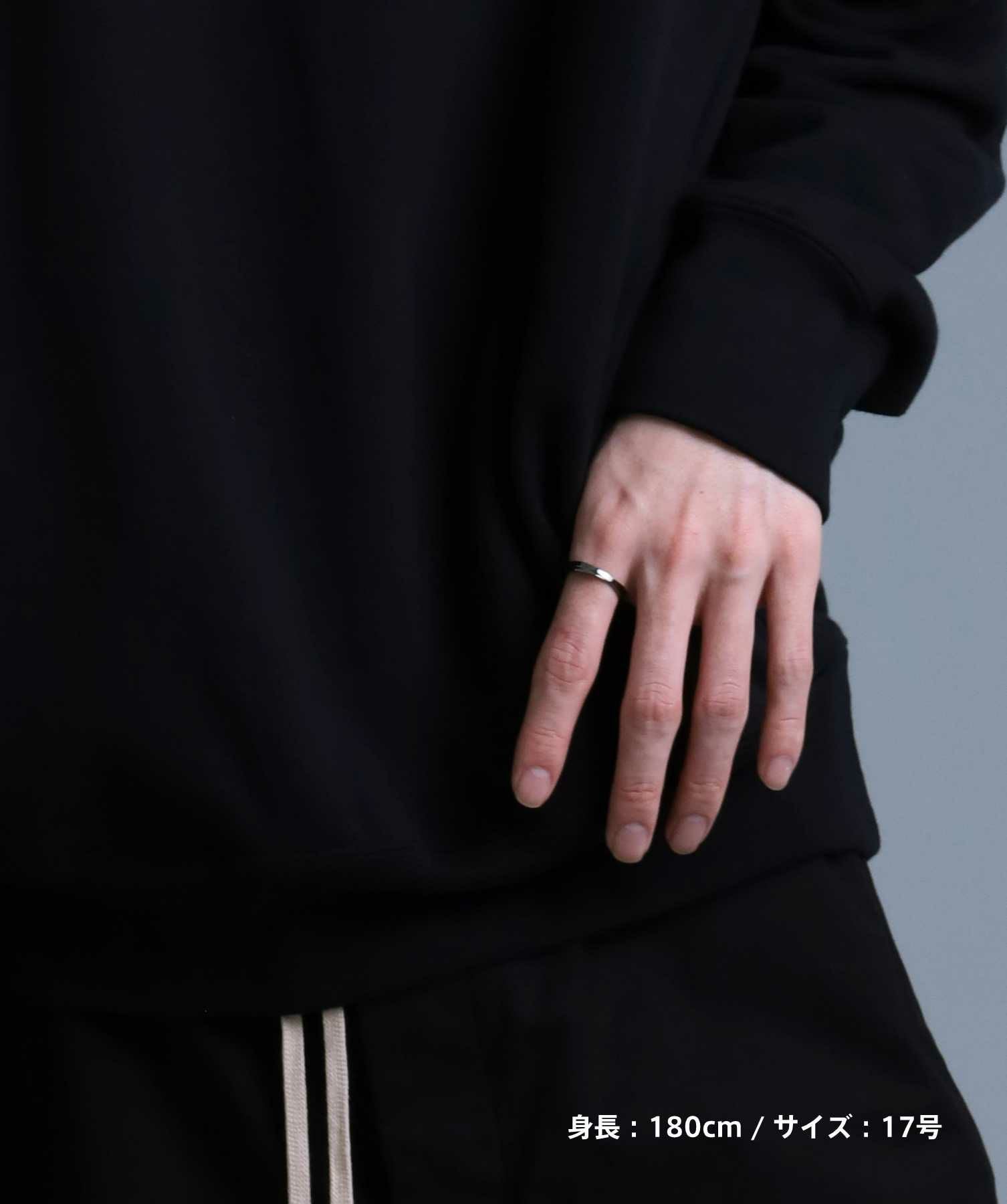 限定展開】“LH-1”クロスデザインリング（ライトブラック）/サージカル