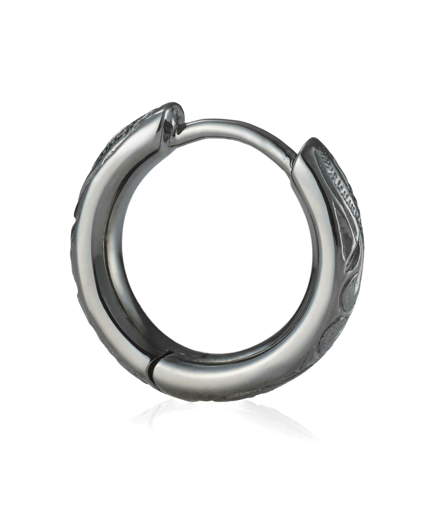 【WEB限定】ハワイアンフープピアス/甲丸/ライトブラック/サージカルステンレス316L（金属アレルギー対応）