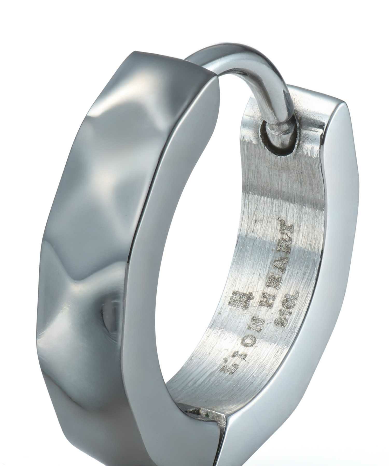 【WEB限定】カッティングフープピアス/ライトブラック×シルバー（ミックスカラー）/サージカルステンレス316L（金属アレルギー対応）