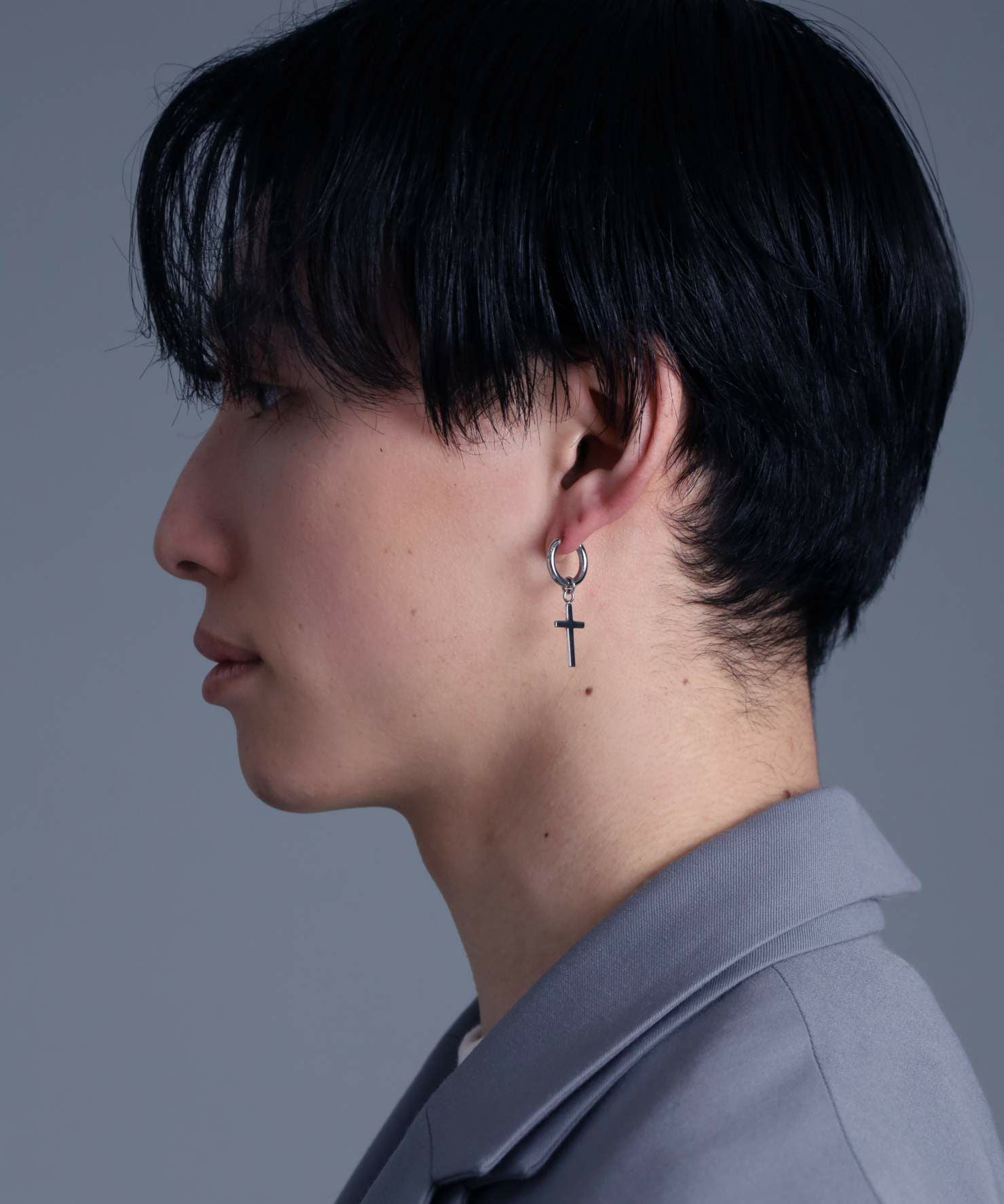 限定展開】“LH-1”ドロップフープピアス（クロス）/サージカル