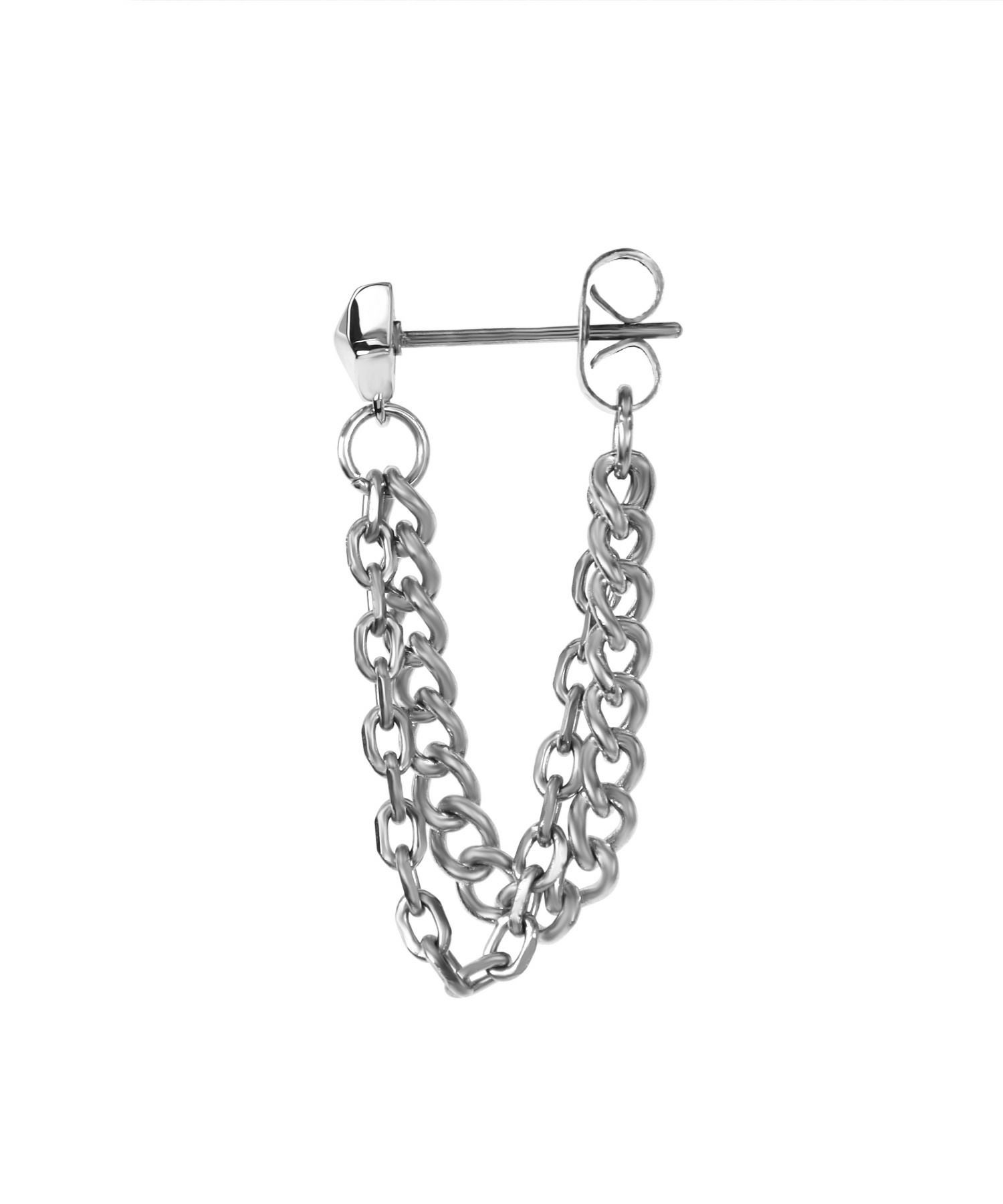 【WEB限定】チェーンドロップスタッズピアス/サージカルステンレス316L