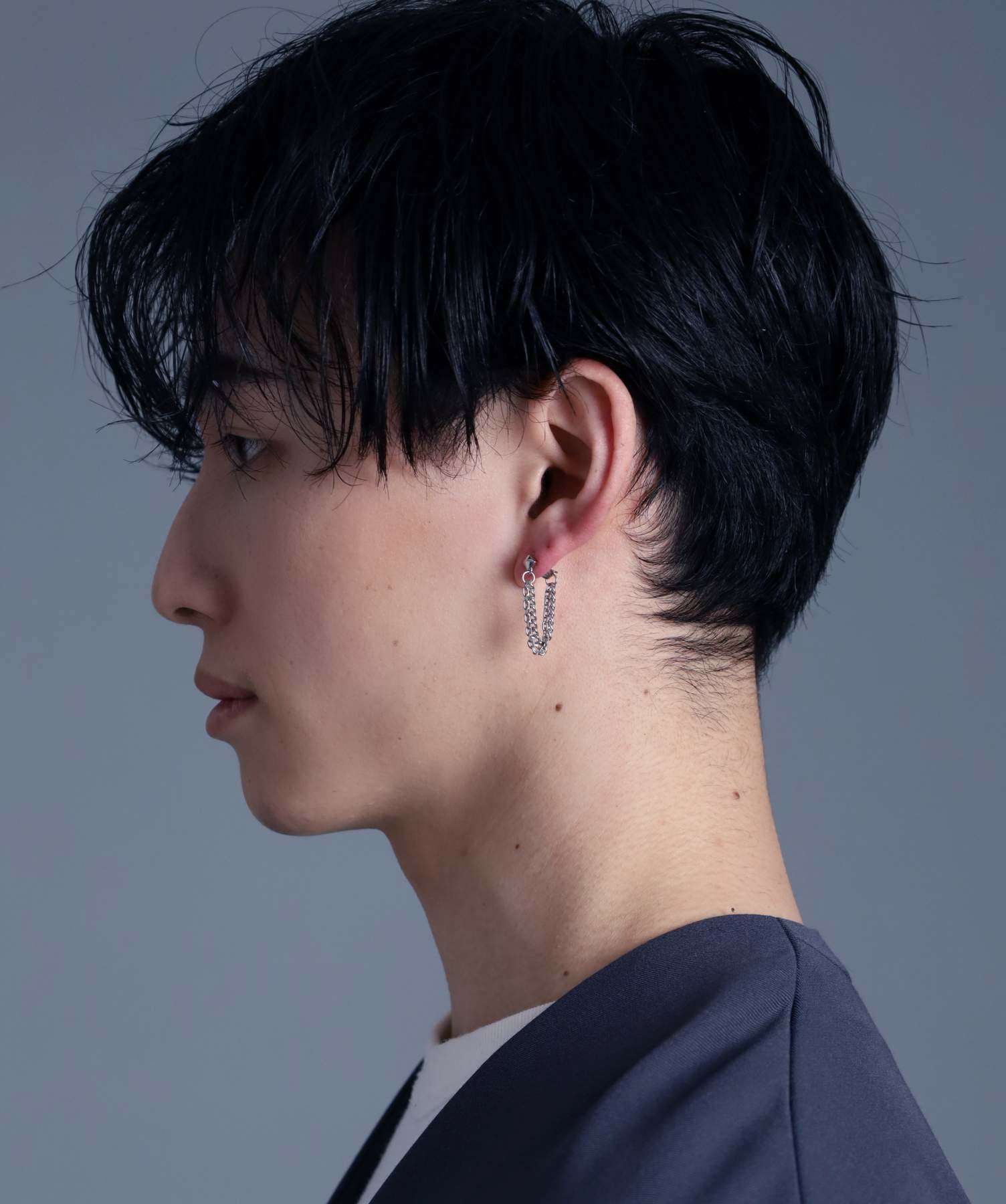 限定展開】“LH-1”チェーンドロップスタッズピアス/サージカル