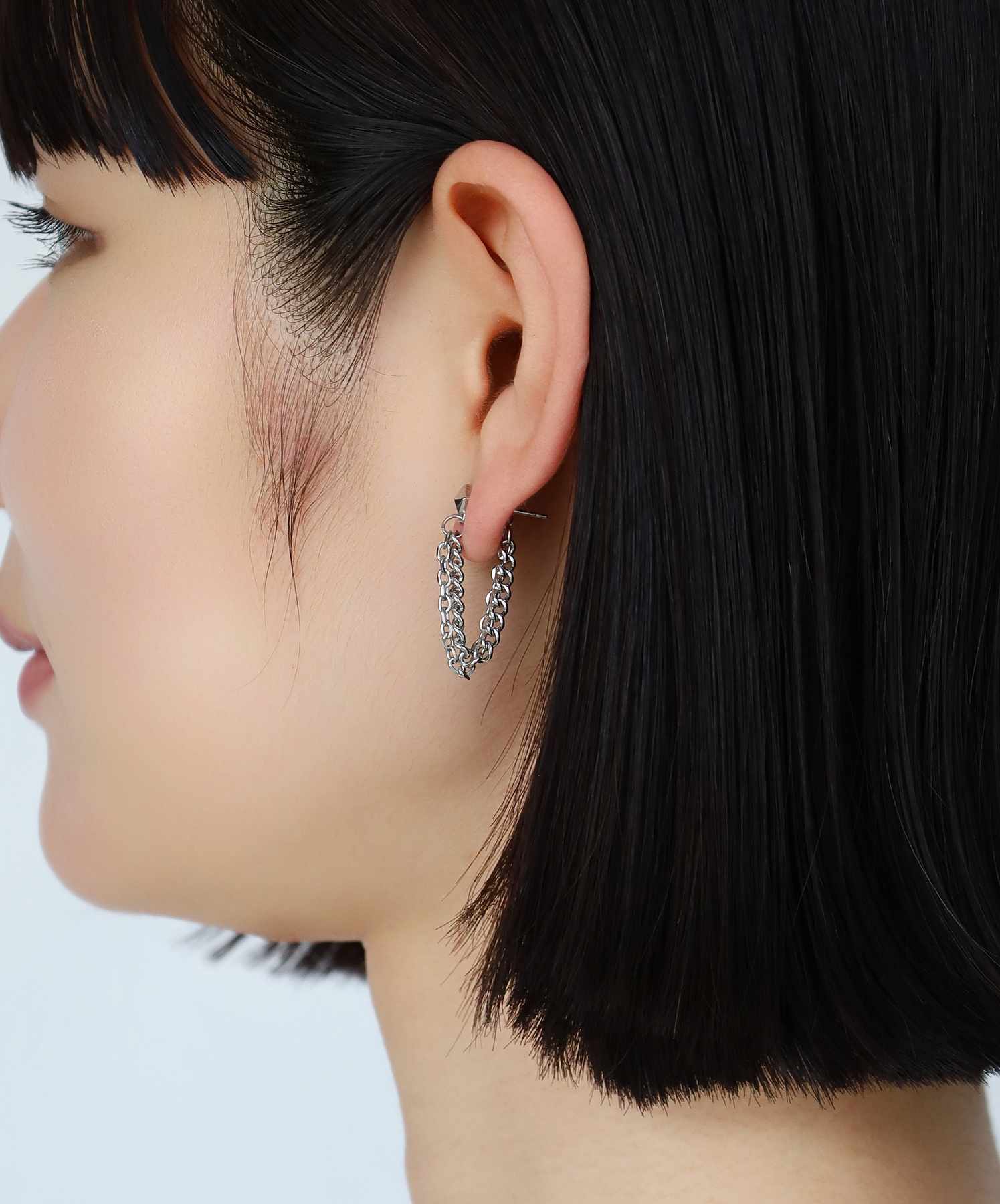 限定展開】“LH-1”チェーンドロップスタッズピアス/サージカル