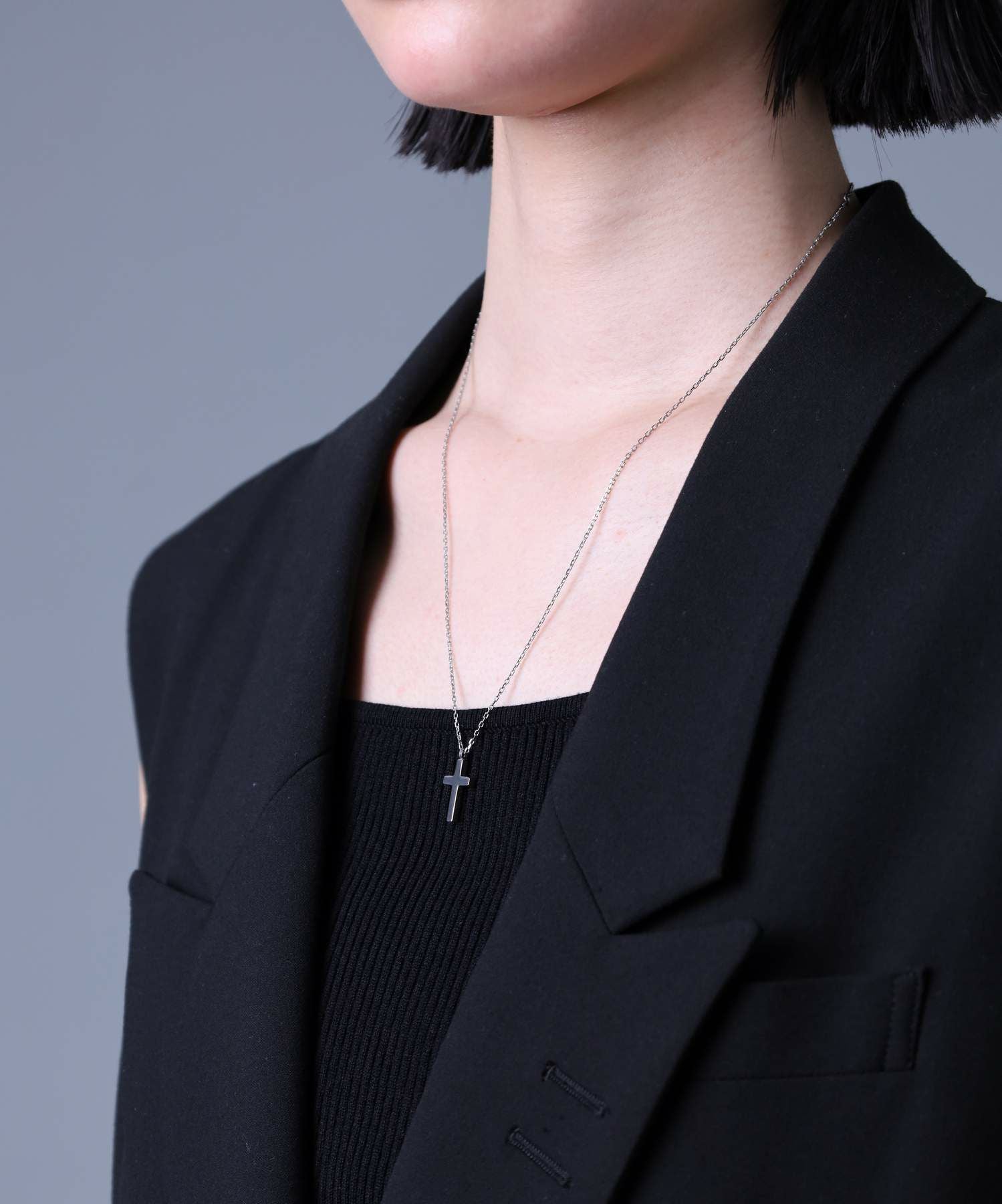 限定展開】ミニマルクロスネックレス/サージカルステンレス316L（金属