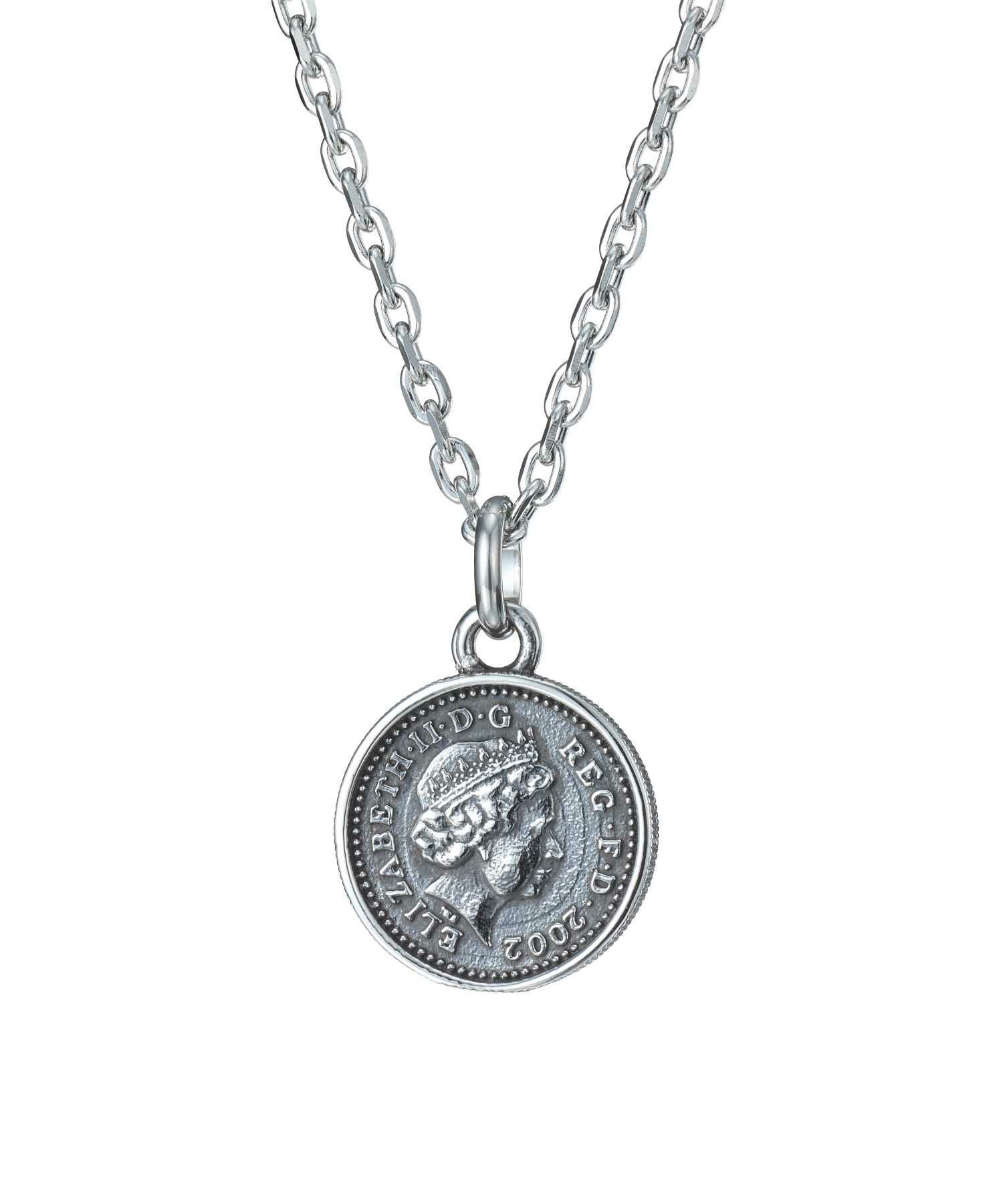 限定展開】ライオンコインネックレス/イギリス10ペンス硬貨/サージカル