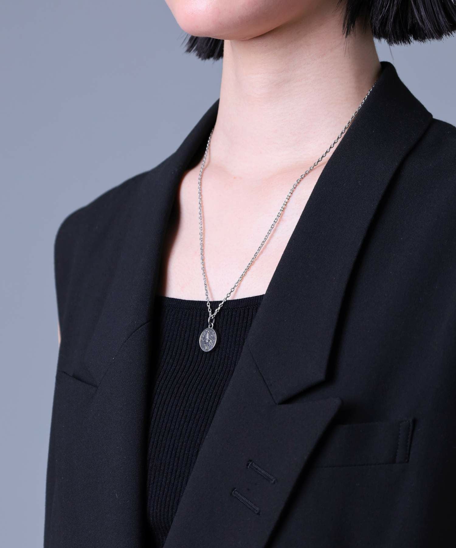 限定展開】ライオンコインネックレス/イギリス10ペンス硬貨/サージカル