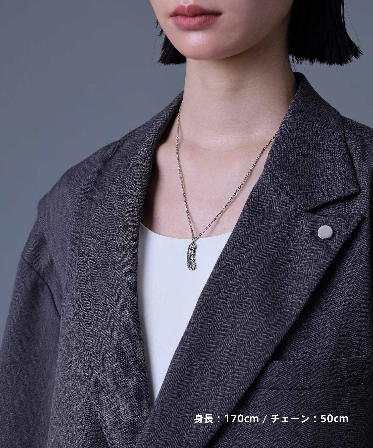 【限定展開】“HAWAIIAN”ネックレス/フェザー/サージカルステンレス（金属アレルギー対応）