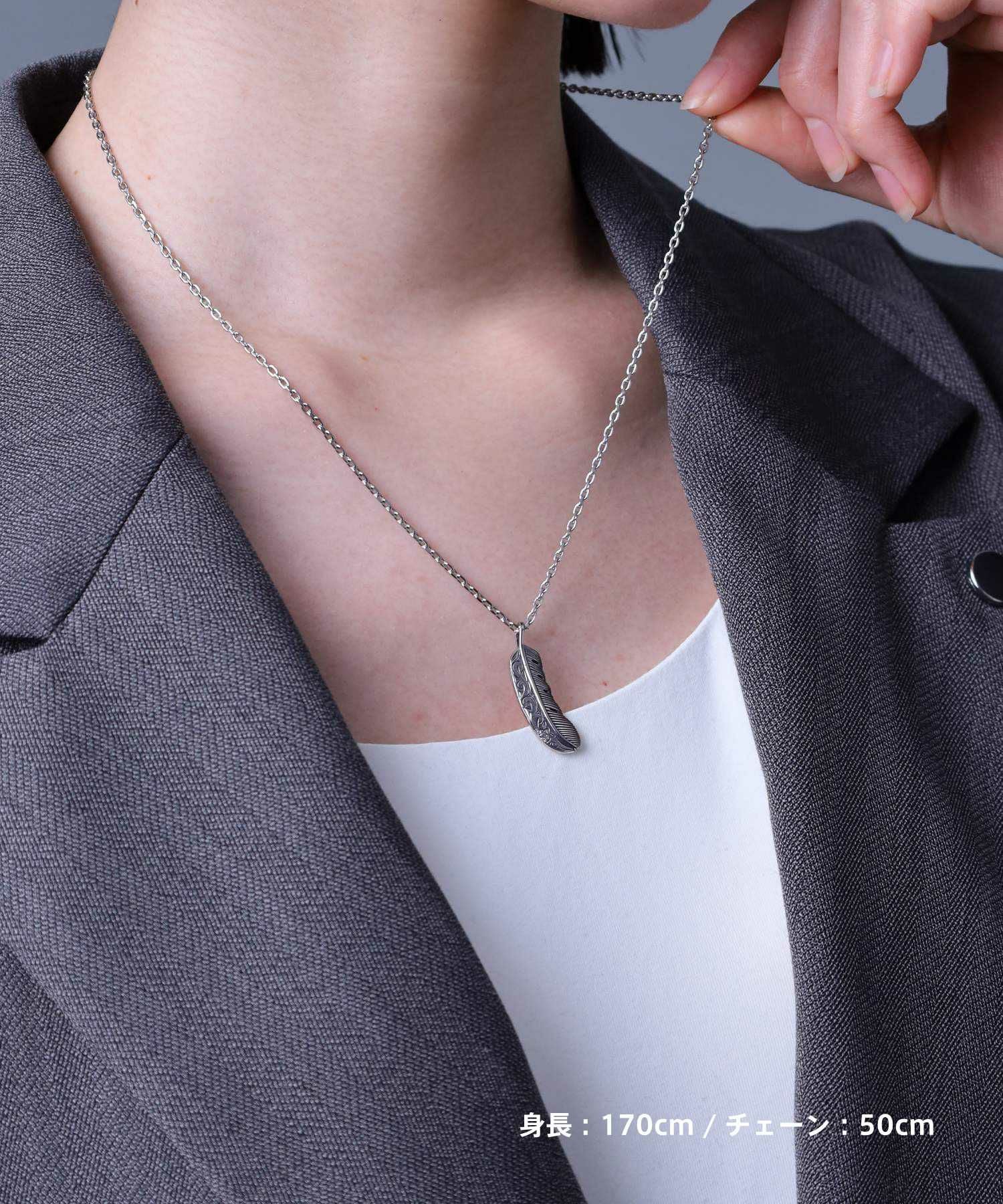 【限定展開】“HAWAIIAN”ネックレス/フェザー/サージカルステンレス（金属アレルギー対応）